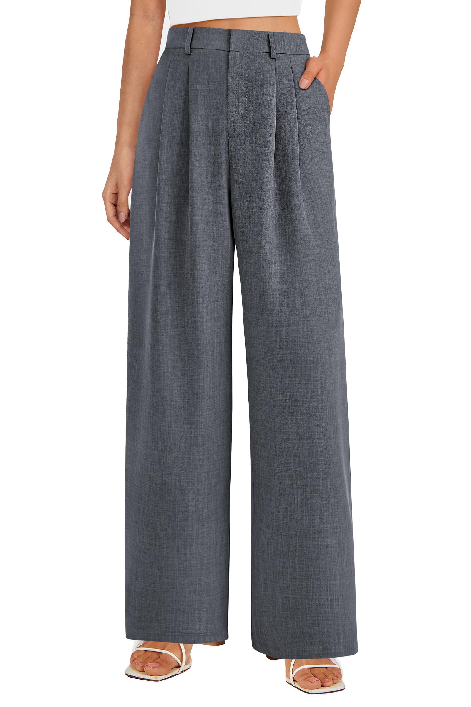 PRETTYGARDEN Women's Summer Elastic High Waisted Work Pants Straight Leg Dressy Business Casual Trousers Slacks Pockets - Image 30