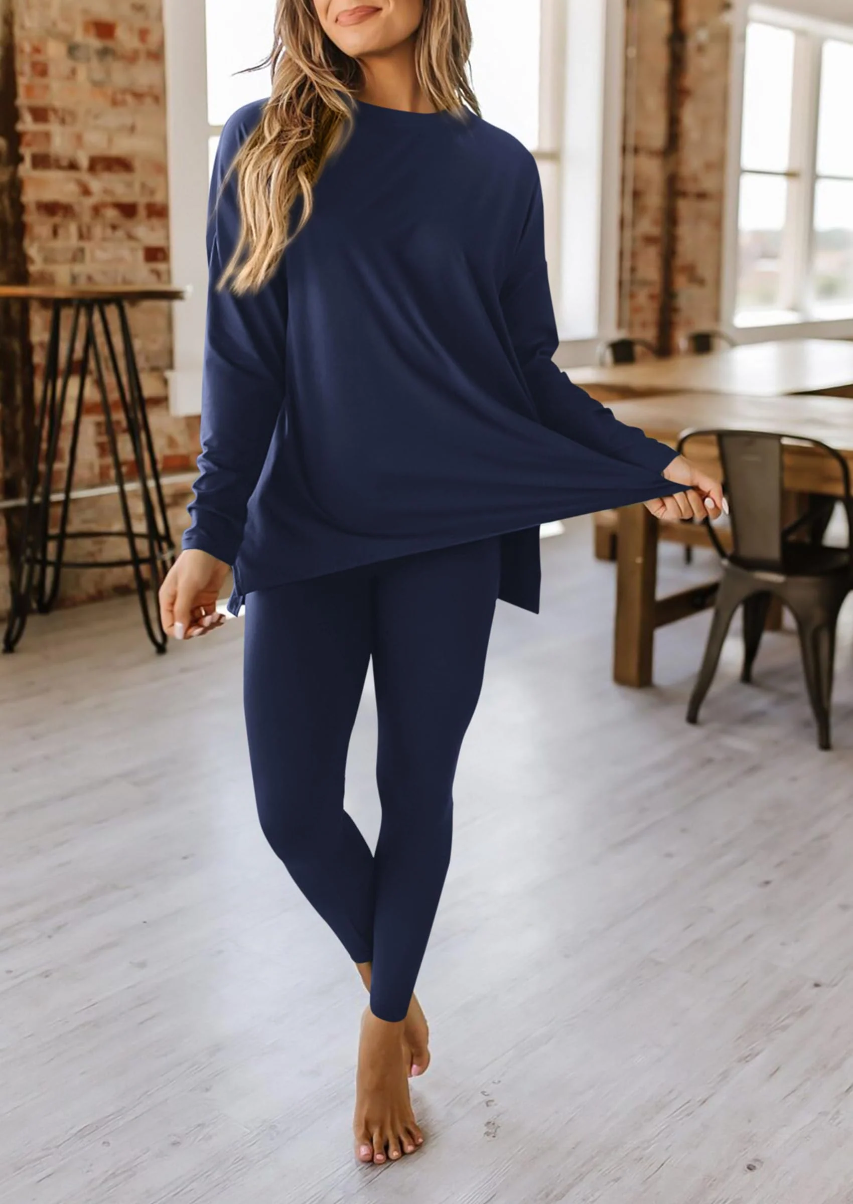 PRETTYGARDEN 2 Piece Outfits Casual Long Sleeve Tunic Tops Legging Pants Lounge Sets Sweatsuits - Image 10
