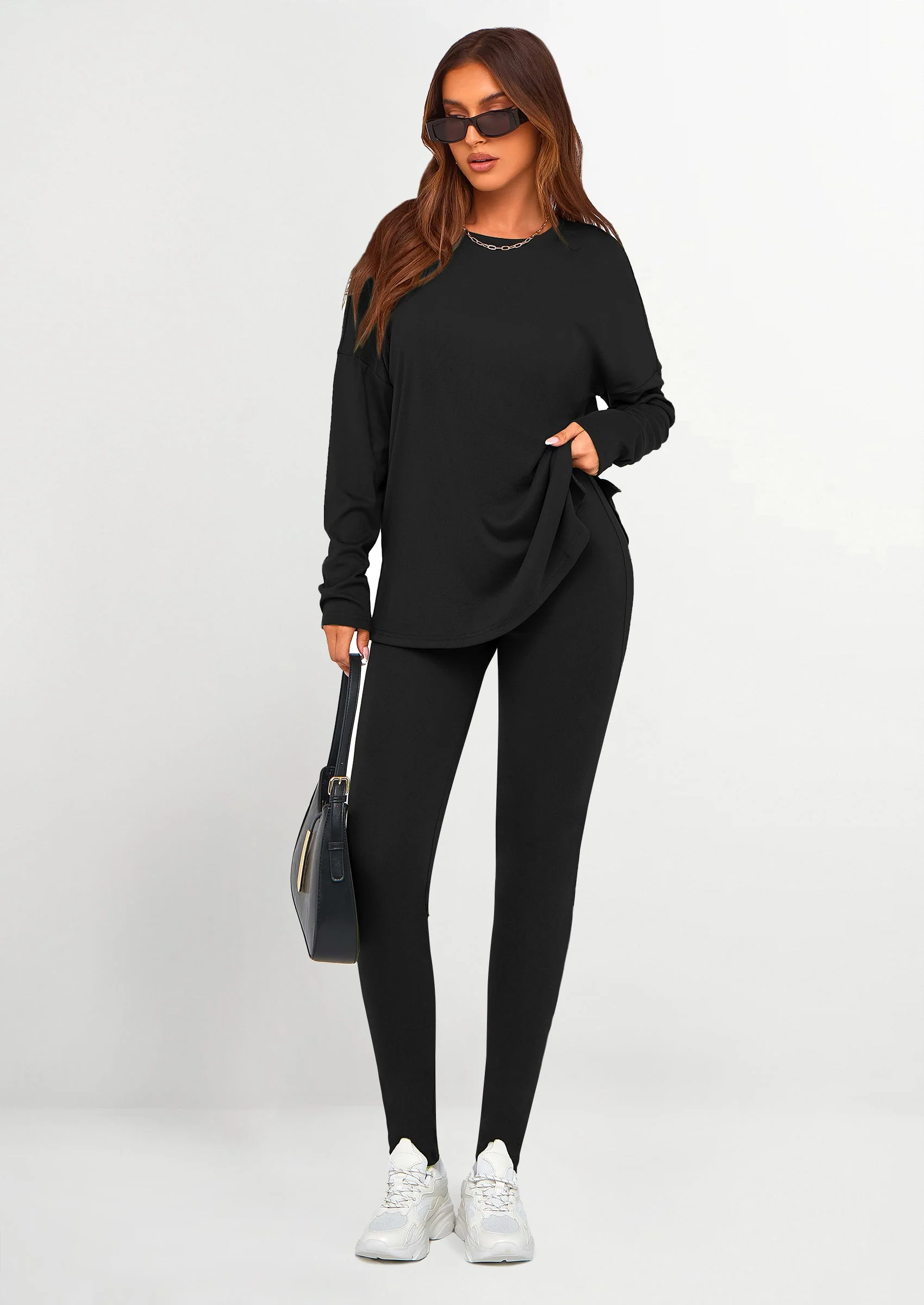 PRETTYGARDEN 2 Piece Outfits Casual Long Sleeve Tunic Tops Legging Pants Lounge Sets Sweatsuits - Image 11