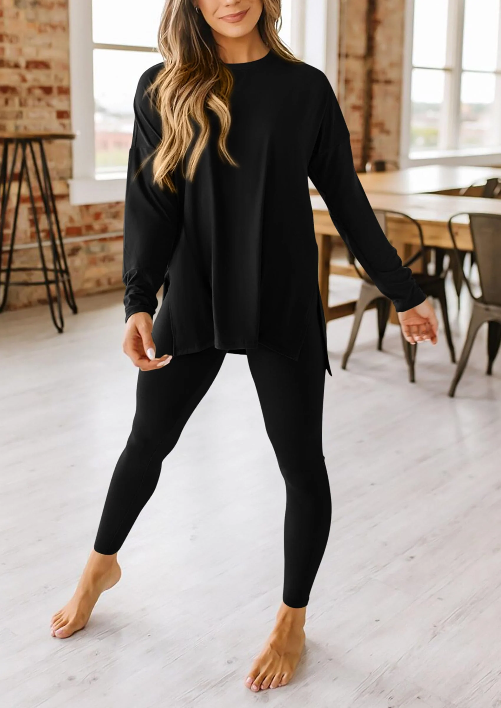 PRETTYGARDEN 2 Piece Outfits Casual Long Sleeve Tunic Tops Legging Pants Lounge Sets Sweatsuits - Image 13