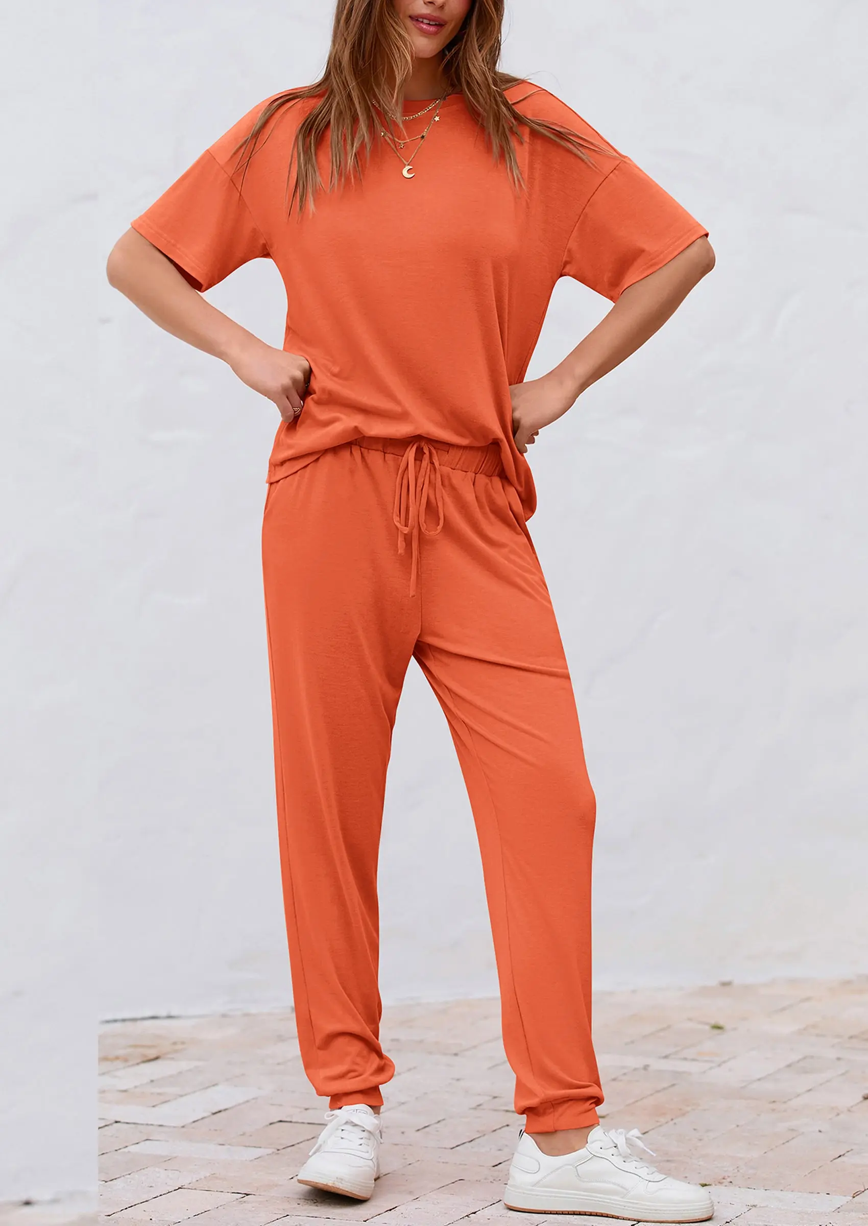 PRETTYGARDEN Women's Two Piece Lounge Sets Spring Summer Jogger Pants Vacation Outfits Travel Airplane Matching Clothes - Image 55