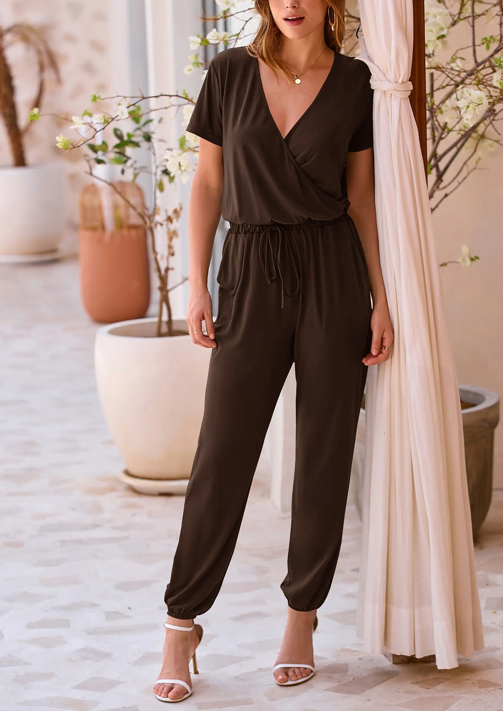 PRETTYGARDEN Jumpsuits for Women Dressy Summer Casual Short Sleeve Romper Spring Airport Beach Vacation Travel Outfits - Image 37
