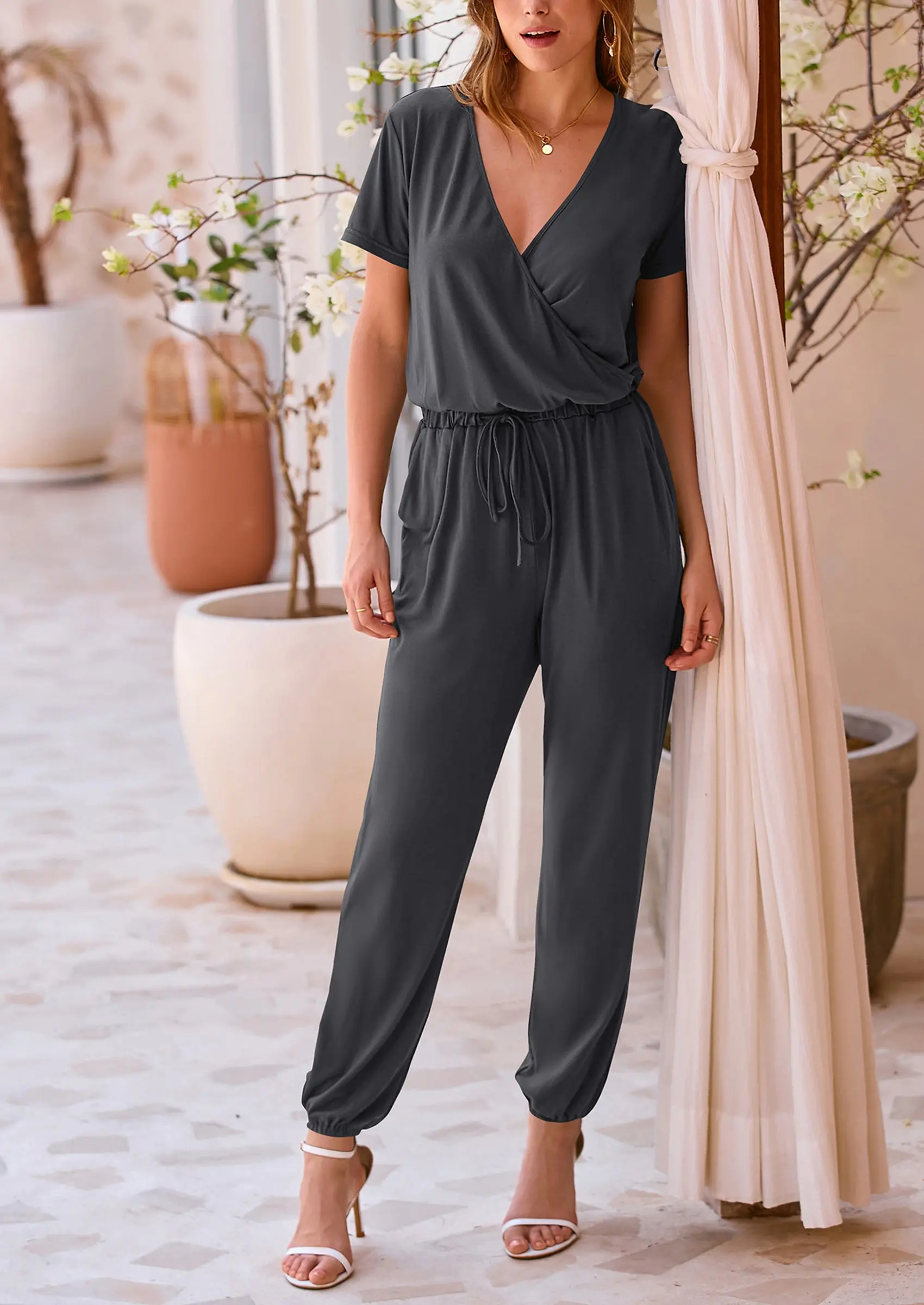 PRETTYGARDEN Jumpsuits for Women Dressy Summer Casual Short Sleeve Romper Spring Airport Beach Vacation Travel Outfits - Image 55