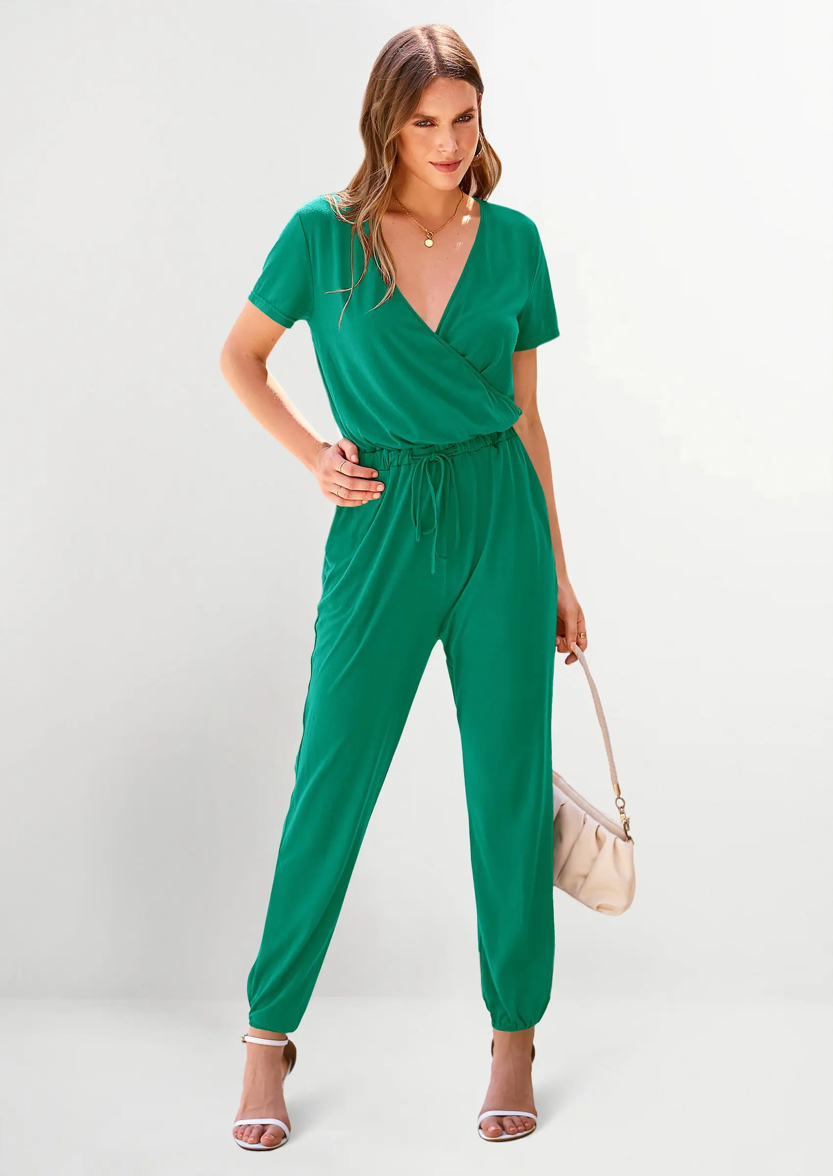 PRETTYGARDEN Jumpsuits for Women Dressy Summer Casual Short Sleeve Romper Spring Airport Beach Vacation Travel Outfits - Image 68