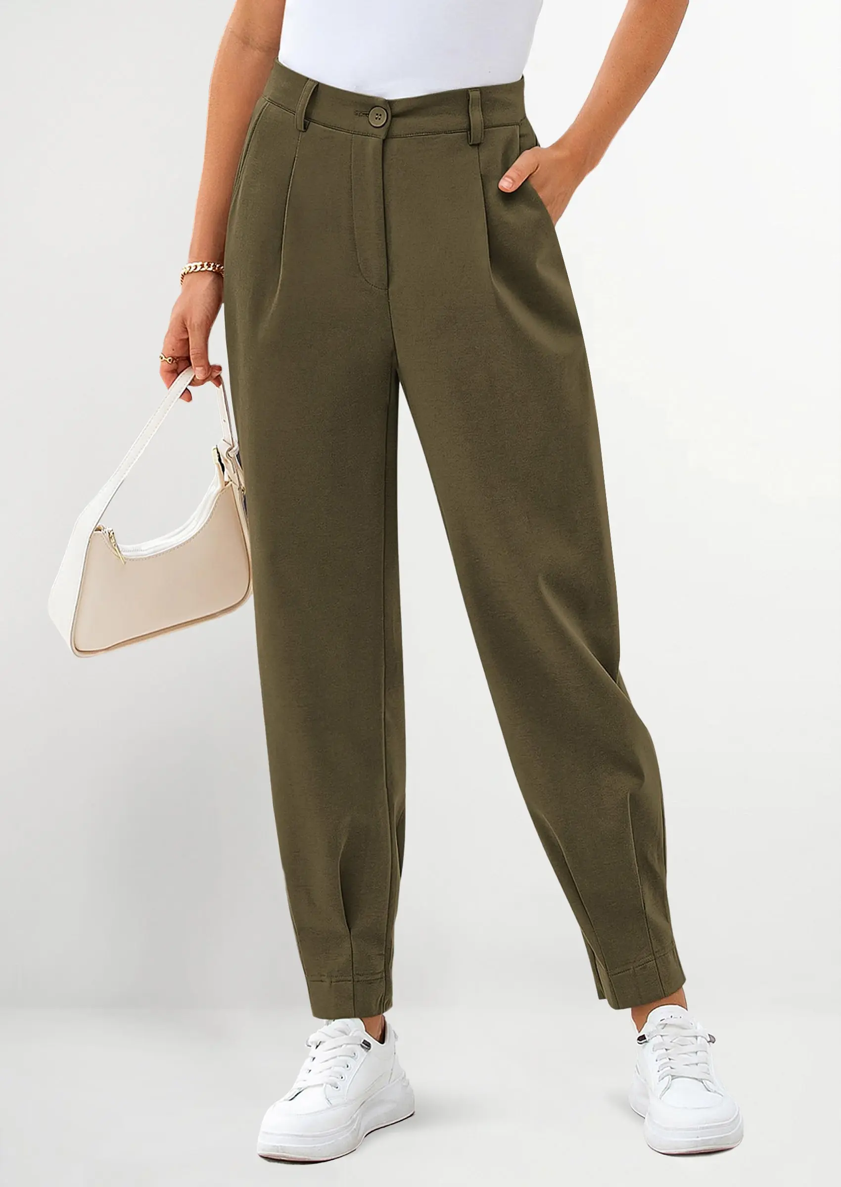 PRETTYGARDEN Womens Dress Pants Business Casual Trendy High Waisted Ankle Length Dressy Trousers Slacks Work Clothes - Image 9