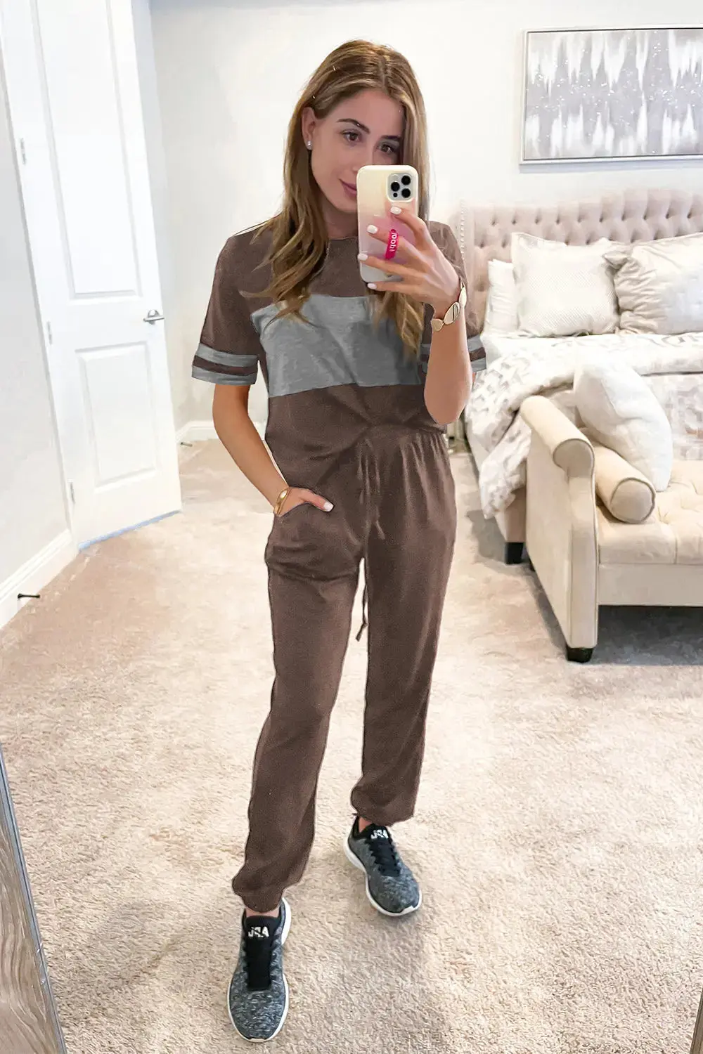 PRETTYGARDEN Women's Two Piece Lounge Sets Spring Summer Jogger Pants Vacation Outfits Travel Airplane Matching Clothes - Image 23