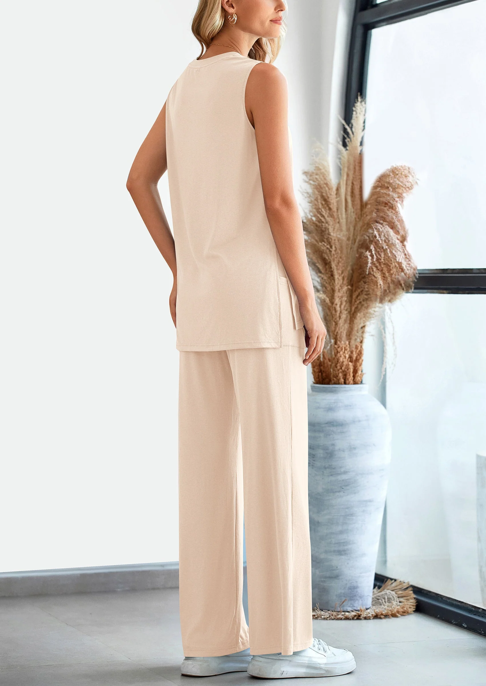 PRETTYGARDEN 2 Piece Set Loose Tank Top Wide Leg Pants Casual Matching Outfits Tracksuit - Image 2