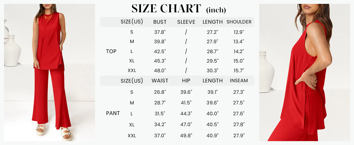 PRETTYGARDEN 2 Piece Set Loose Tank Top Wide Leg Pants Casual Matching Outfits Tracksuit - Image 7