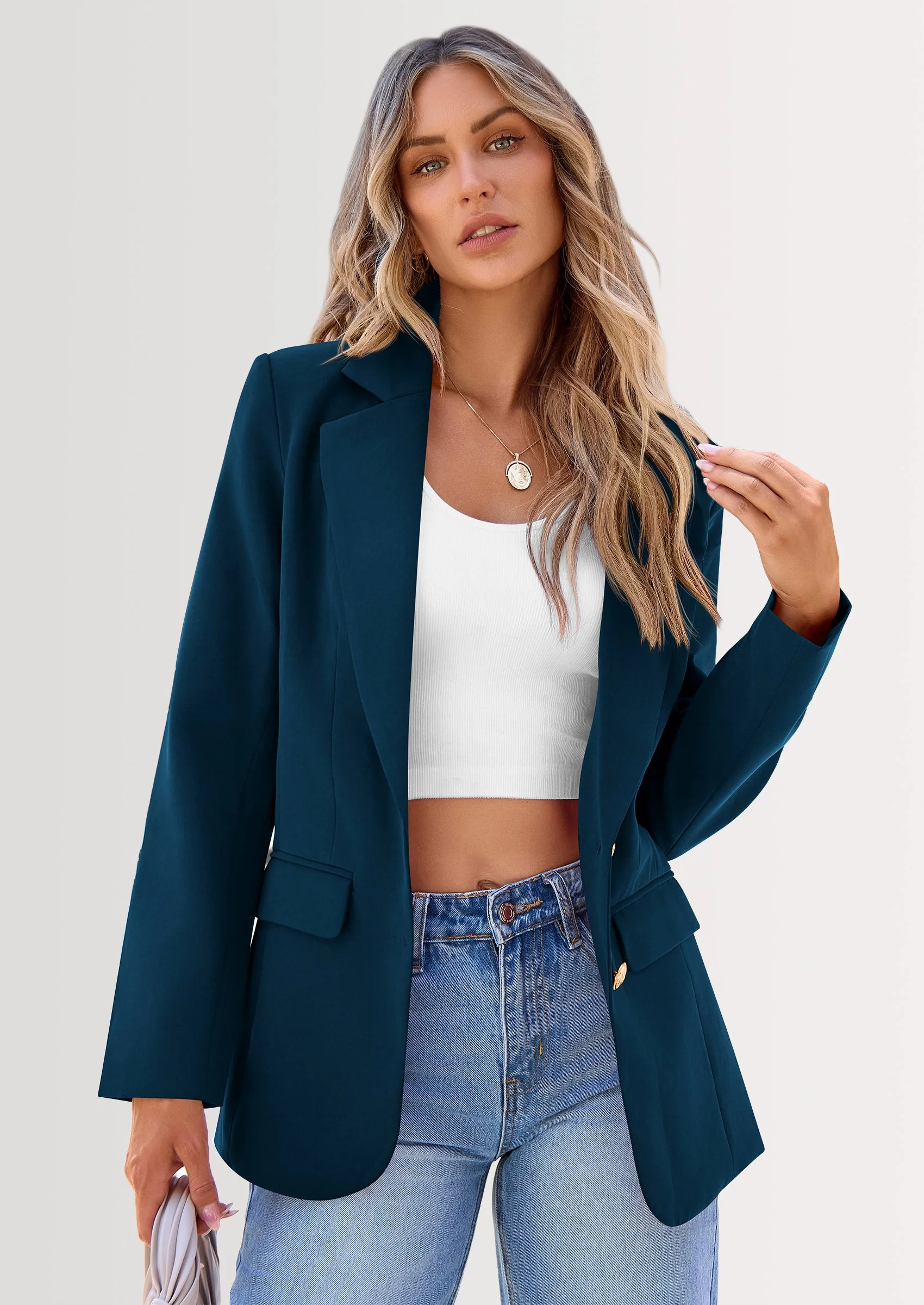 PRETTYGARDEN Women's Spring Fall Business Casual Blazers Long Sleeve Notch Lapel Trendy Work Office Blazer Jackets Outerwear - Image 56