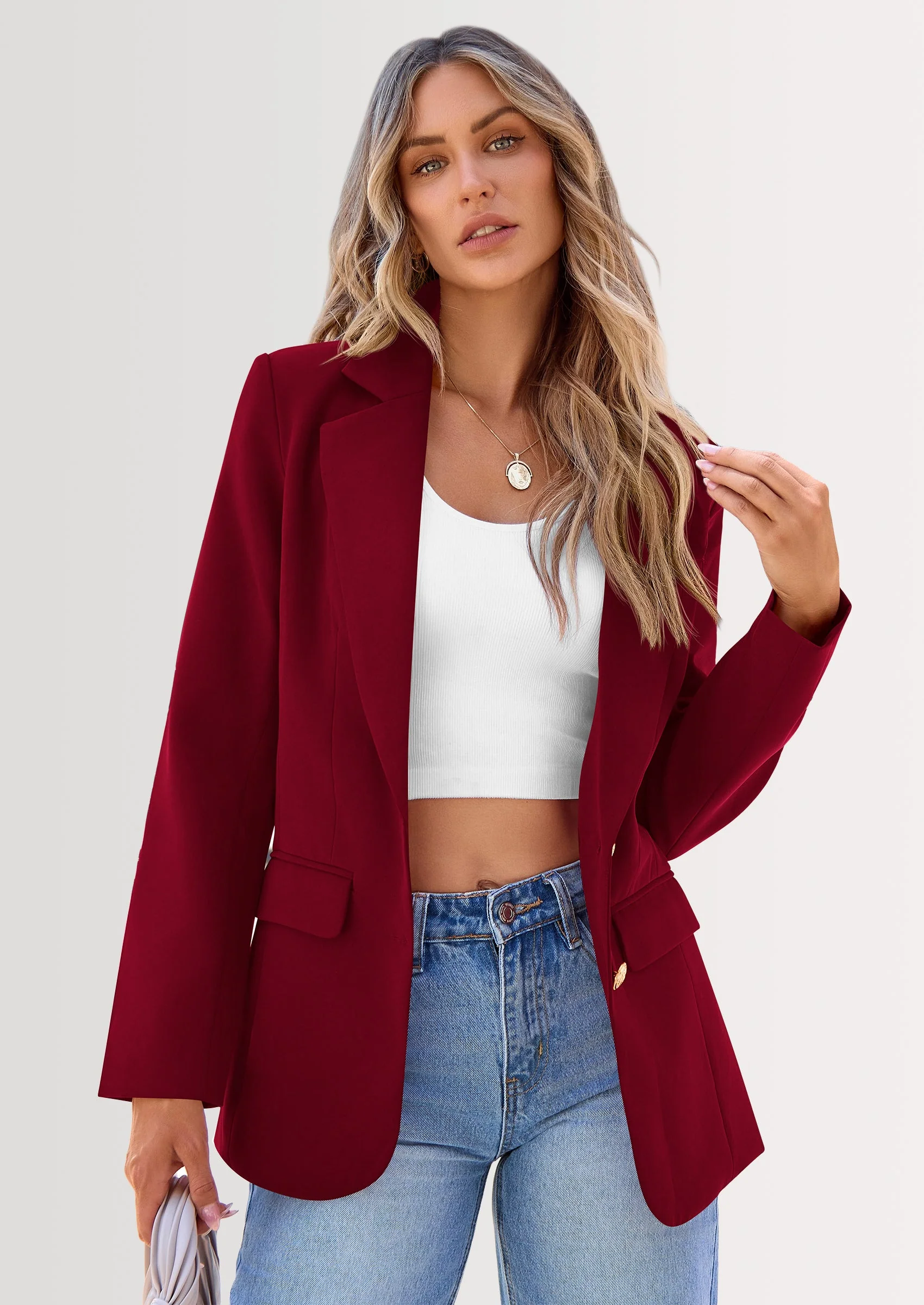 PRETTYGARDEN Women's Spring Fall Business Casual Blazers Long Sleeve Notch Lapel Trendy Work Office Blazer Jackets Outerwear - Image 64