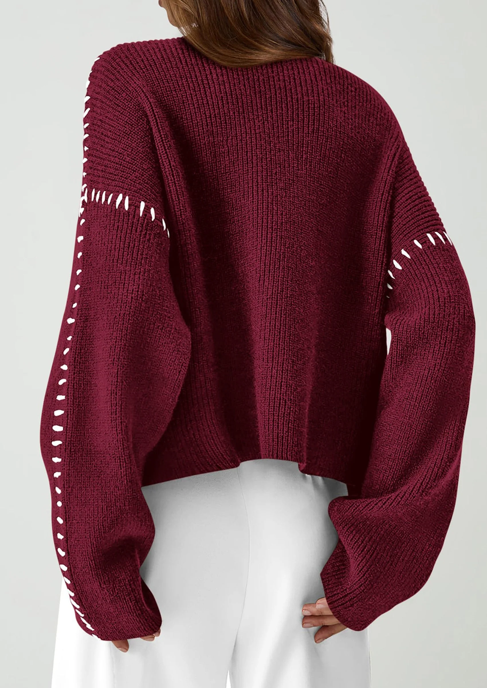 PRETTYGARDEN Women's Chunky Knit Sweaters Fall Long Sleeve Mock Neck Oversized Pullover Tops Winter Fashion Clothes - Image 15