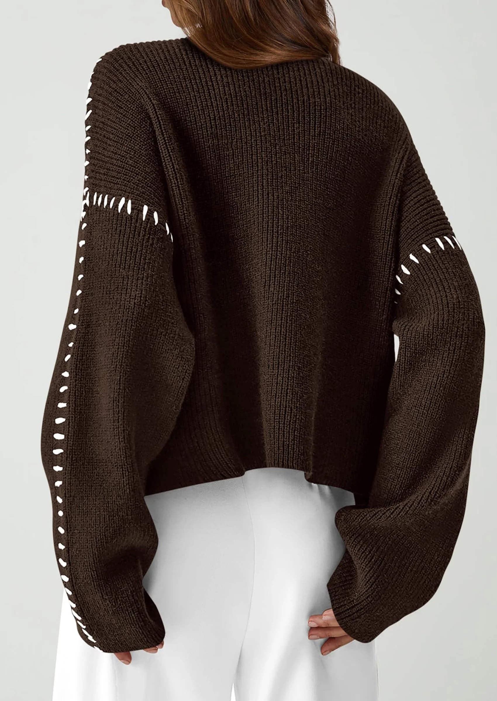 PRETTYGARDEN Women's Chunky Knit Sweaters Fall Long Sleeve Mock Neck Oversized Pullover Tops Winter Fashion Clothes - Image 45