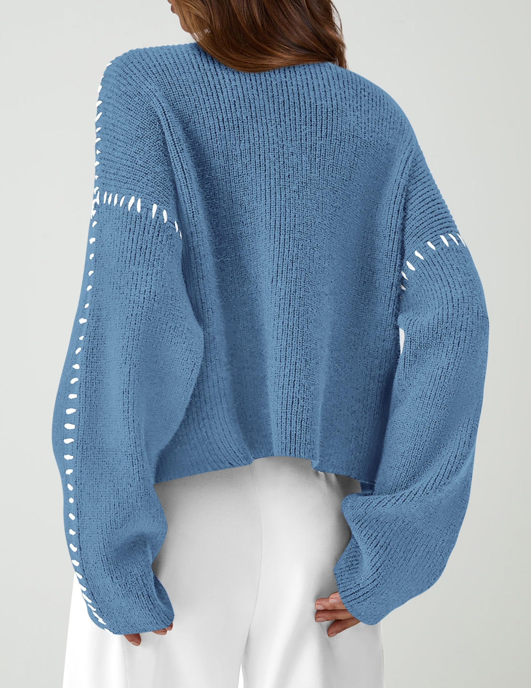 PRETTYGARDEN Women's Chunky Knit Sweaters Fall Long Sleeve Mock Neck Oversized Pullover Tops Winter Fashion Clothes - Image 51