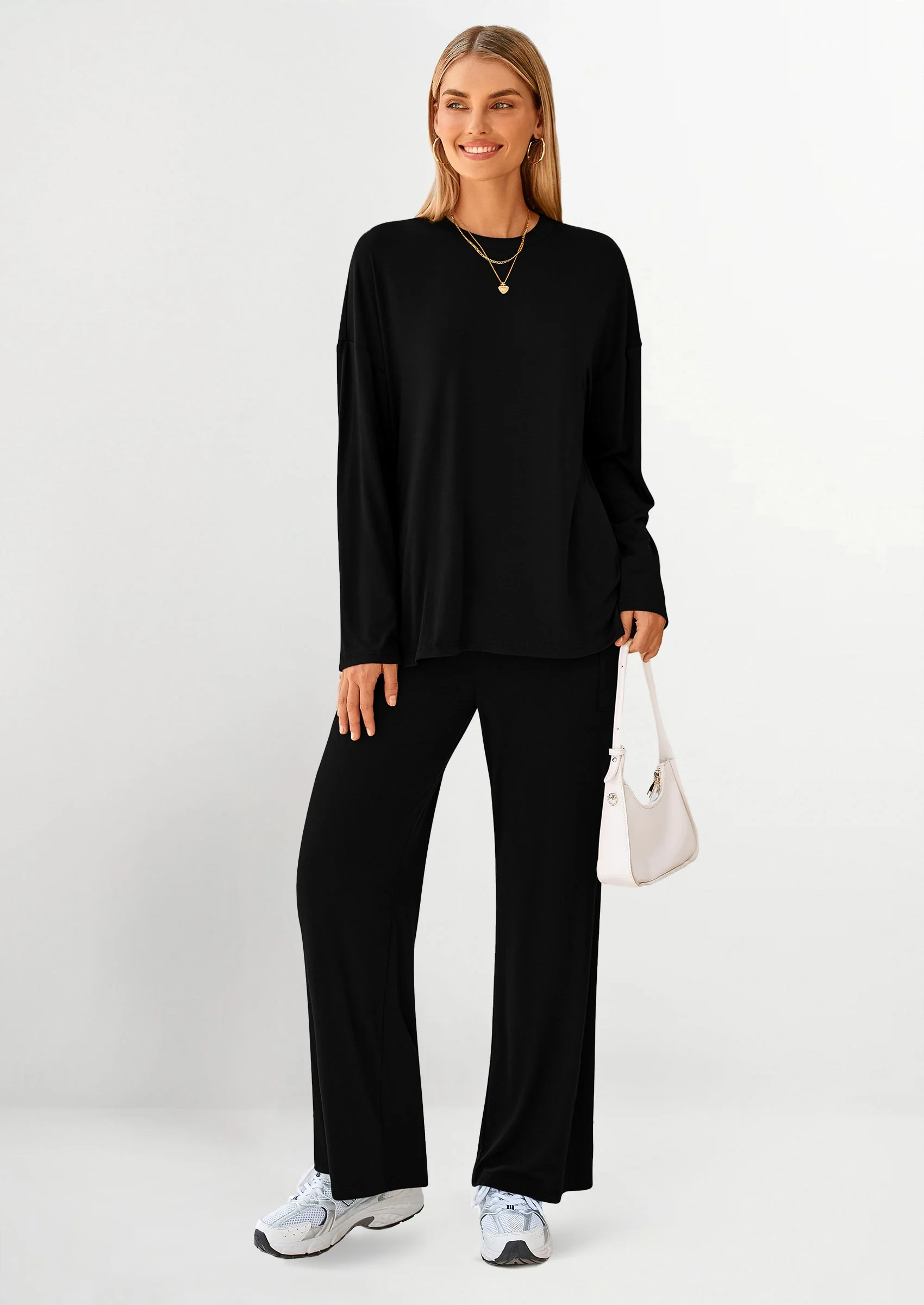 PRETTYGARDEN Women's Two Piece Lounge Sets Matching Long Sleeve Shirts Wide Leg Pants Tracksuits Travel Outfits Fall Clothes - Image 33