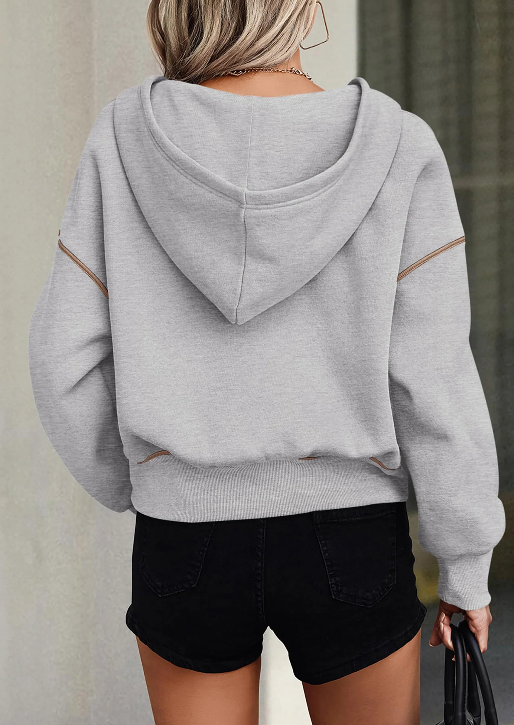 PRETTYGARDEN Women's Hooded Sweatshirts Long Sleeve Half Zip Cropped Hoodie Pullover Winter Fashion Clothes - Image 30