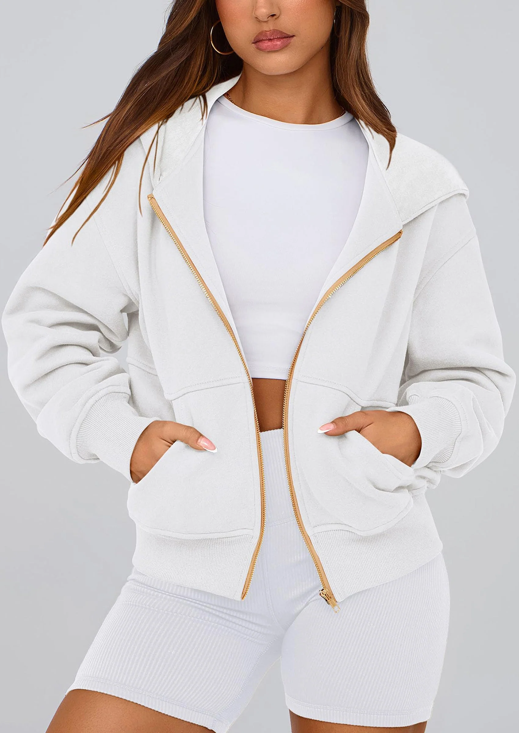PRETTYGARDEN Hoodies For Women Sweatshirt Zip Up Hoodie Fall Fashion Trendy Long Sleeve Jackets Winter Clothing Outfits - Image 11