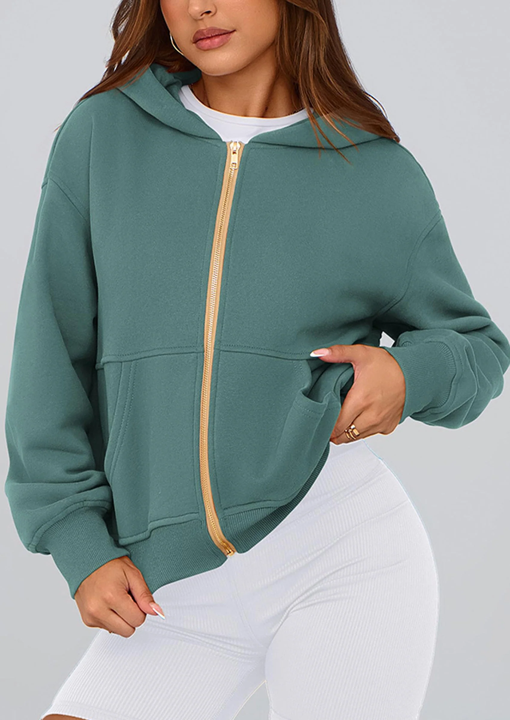 PRETTYGARDEN Hoodies For Women Sweatshirt Zip Up Hoodie Fall Fashion Trendy Long Sleeve Jackets Winter Clothing Outfits - Image 136