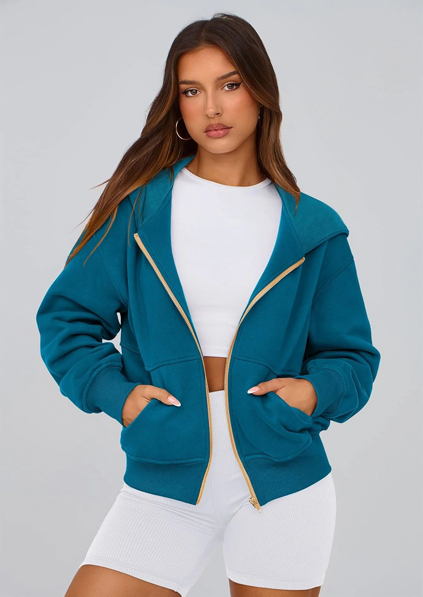 PRETTYGARDEN Hoodies For Women Sweatshirt Zip Up Hoodie Fall Fashion Trendy Long Sleeve Jackets Winter Clothing Outfits - Image 146