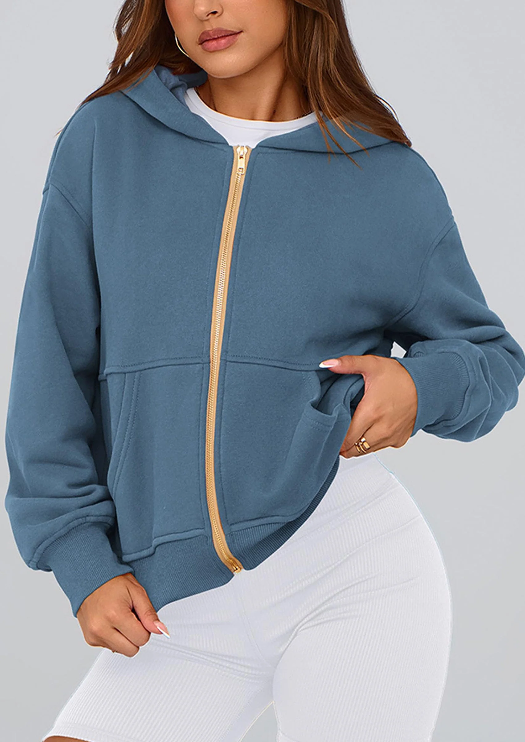 PRETTYGARDEN Hoodies For Women Sweatshirt Zip Up Hoodie Fall Fashion Trendy Long Sleeve Jackets Winter Clothing Outfits - Image 150