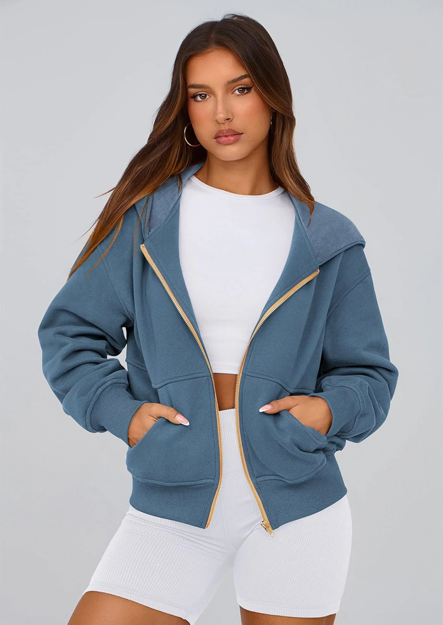 PRETTYGARDEN Hoodies For Women Sweatshirt Zip Up Hoodie Fall Fashion Trendy Long Sleeve Jackets Winter Clothing Outfits - Image 153