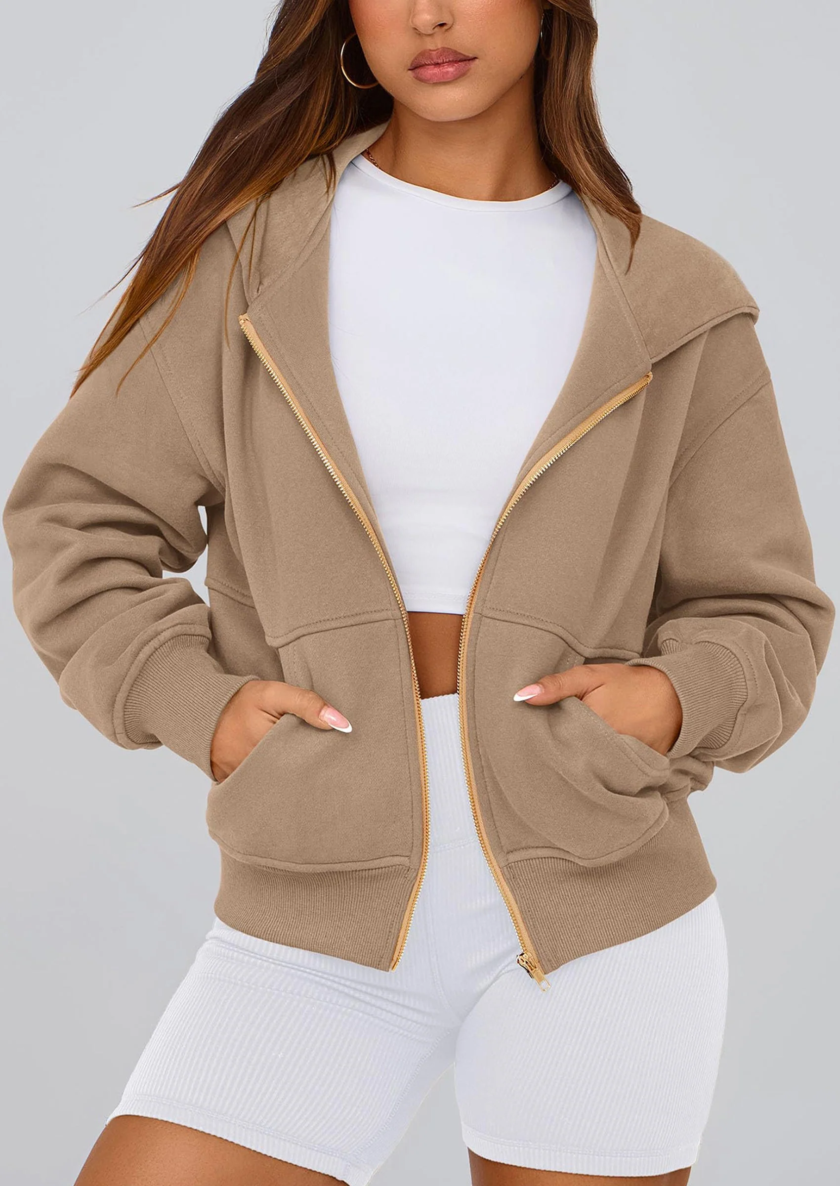 PRETTYGARDEN Hoodies For Women Sweatshirt Zip Up Hoodie Fall Fashion Trendy Long Sleeve Jackets Winter Clothing Outfits - Image 154