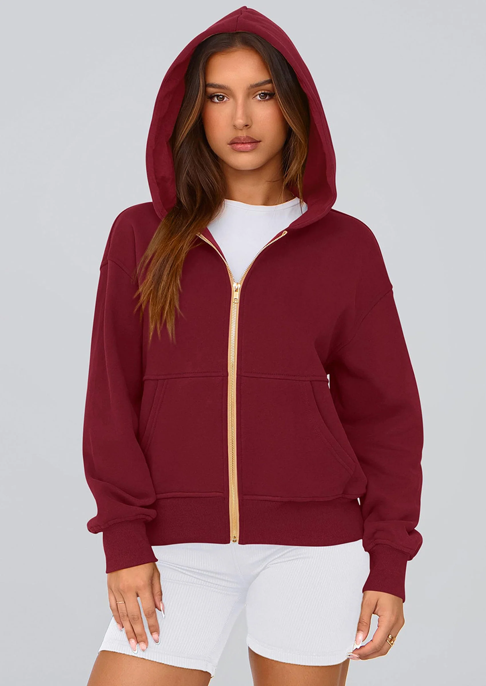 PRETTYGARDEN Hoodies For Women Sweatshirt Zip Up Hoodie Fall Fashion Trendy Long Sleeve Jackets Winter Clothing Outfits - Image 163