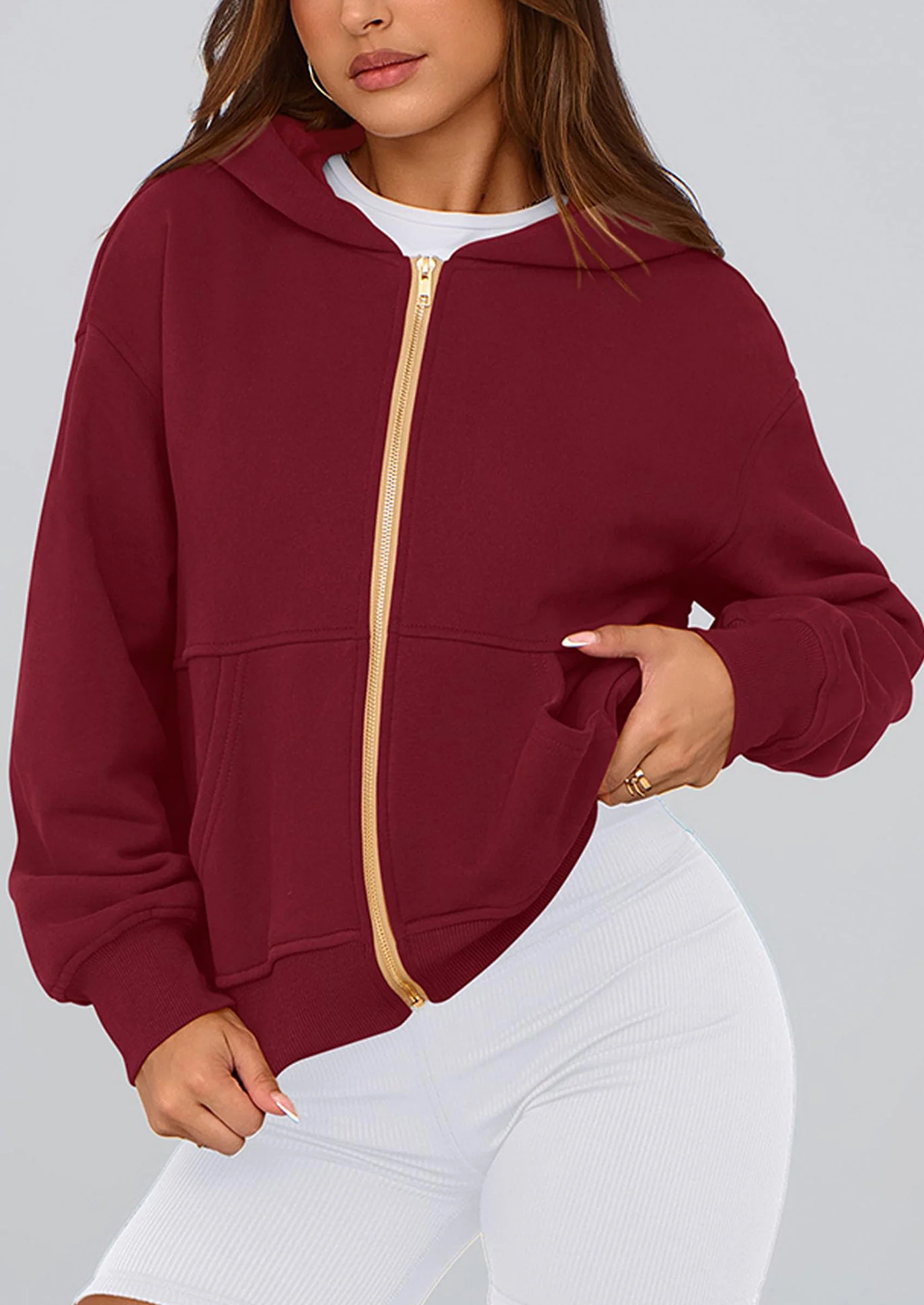 PRETTYGARDEN Hoodies For Women Sweatshirt Zip Up Hoodie Fall Fashion Trendy Long Sleeve Jackets Winter Clothing Outfits - Image 164