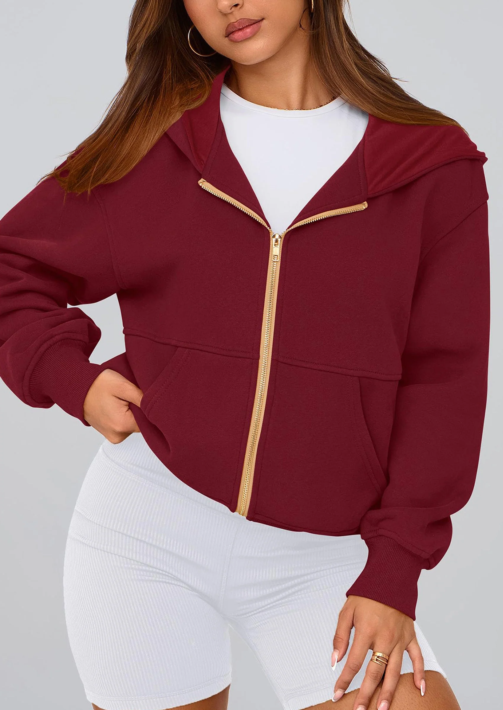 PRETTYGARDEN Hoodies For Women Sweatshirt Zip Up Hoodie Fall Fashion Trendy Long Sleeve Jackets Winter Clothing Outfits - Image 166