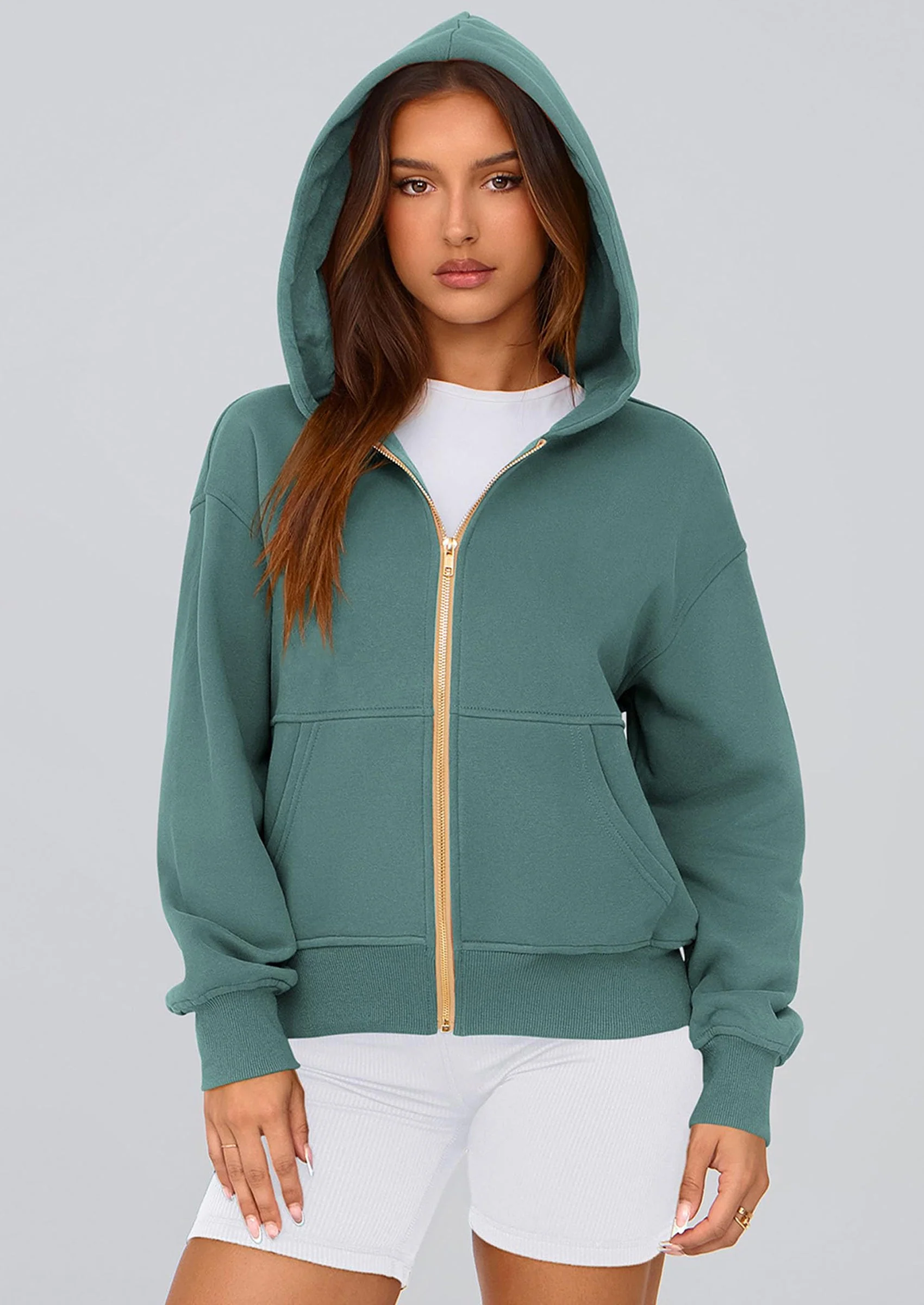 PRETTYGARDEN Hoodies For Women Sweatshirt Zip Up Hoodie Fall Fashion Trendy Long Sleeve Jackets Winter Clothing Outfits - Image 17