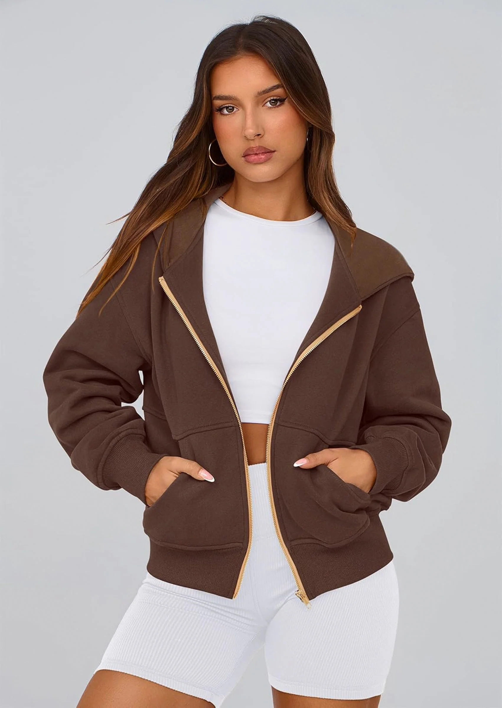 PRETTYGARDEN Hoodies For Women Sweatshirt Zip Up Hoodie Fall Fashion Trendy Long Sleeve Jackets Winter Clothing Outfits - Image 195