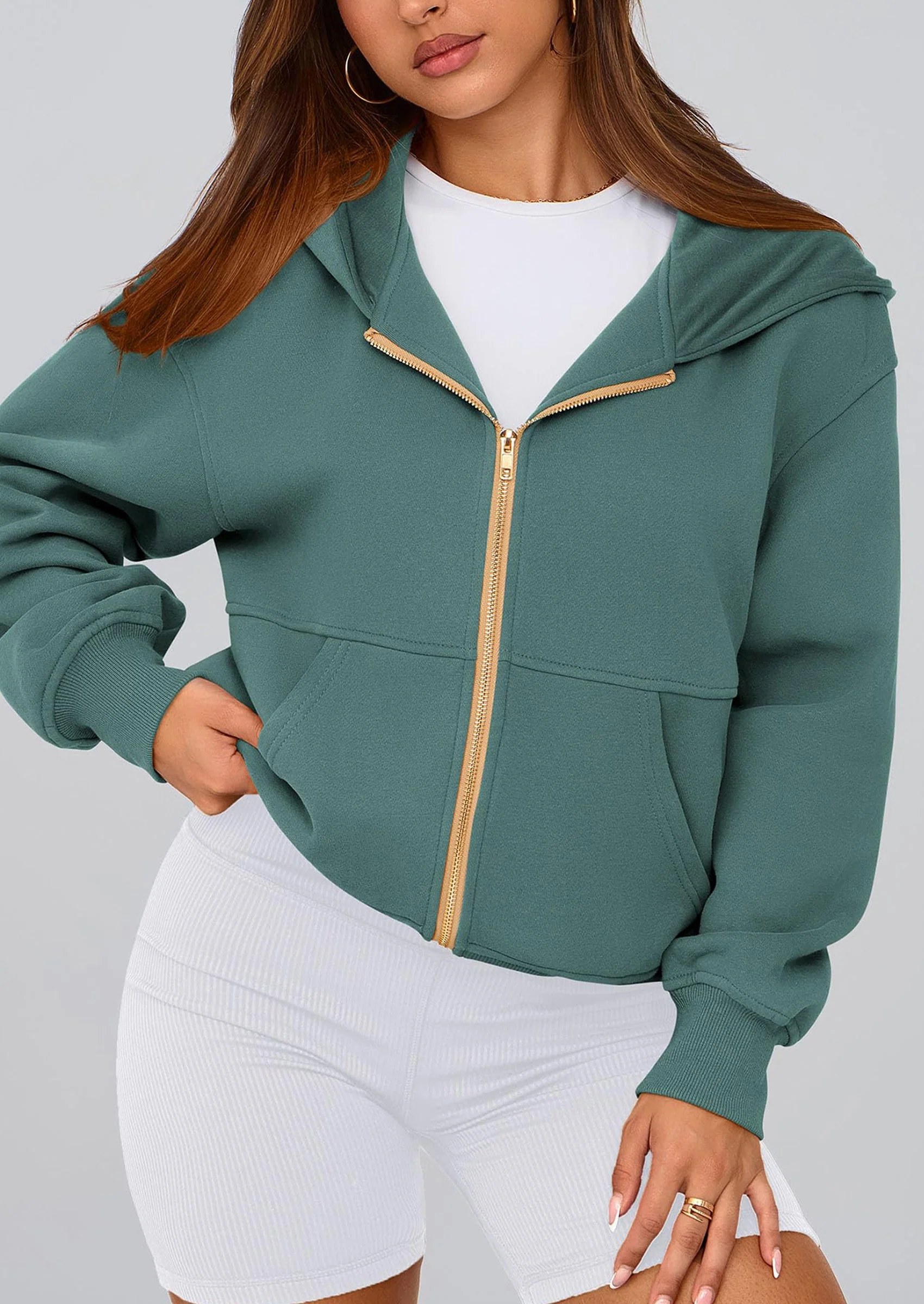 PRETTYGARDEN Hoodies For Women Sweatshirt Zip Up Hoodie Fall Fashion Trendy Long Sleeve Jackets Winter Clothing Outfits - Image 21