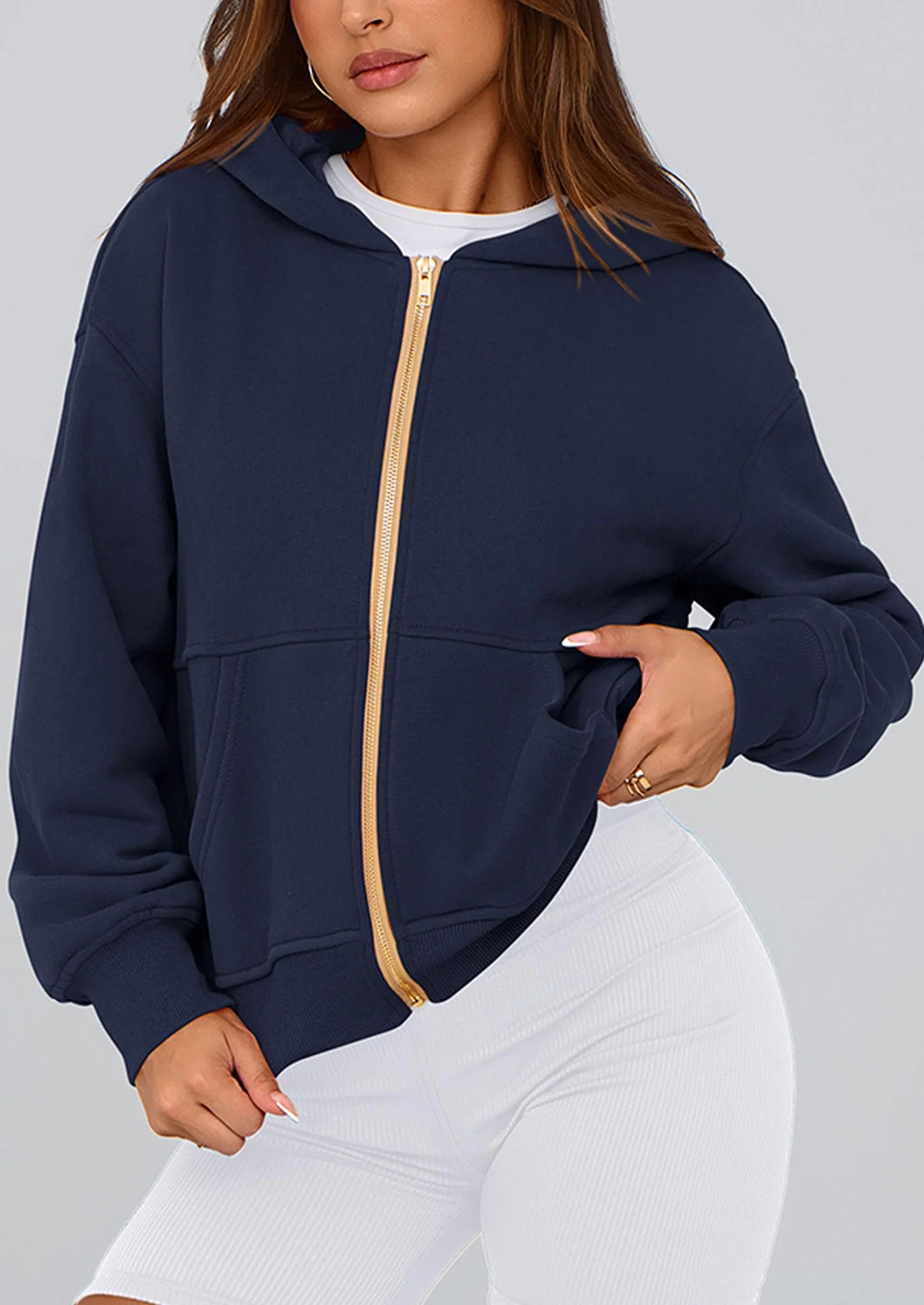 PRETTYGARDEN Hoodies For Women Sweatshirt Zip Up Hoodie Fall Fashion Trendy Long Sleeve Jackets Winter Clothing Outfits - Image 24