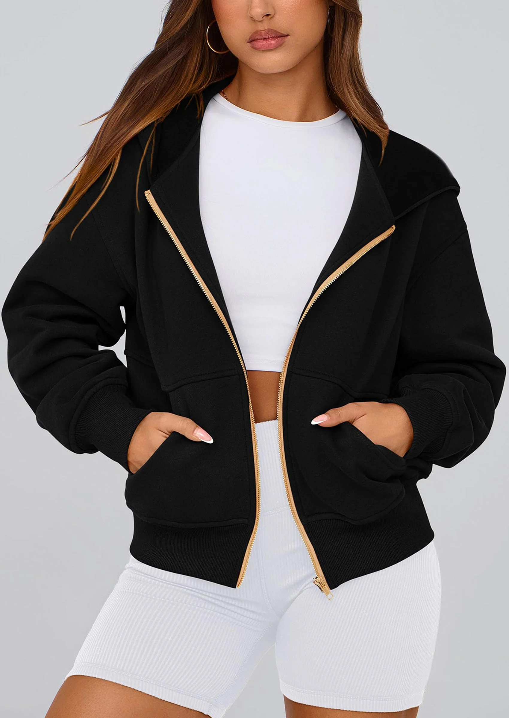 PRETTYGARDEN Hoodies For Women Sweatshirt Zip Up Hoodie Fall Fashion Trendy Long Sleeve Jackets Winter Clothing Outfits - Image 31