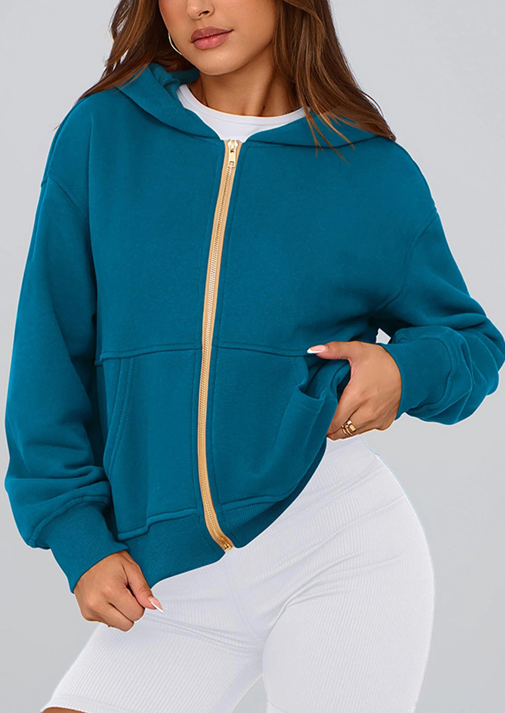 PRETTYGARDEN Hoodies For Women Sweatshirt Zip Up Hoodie Fall Fashion Trendy Long Sleeve Jackets Winter Clothing Outfits - Image 39