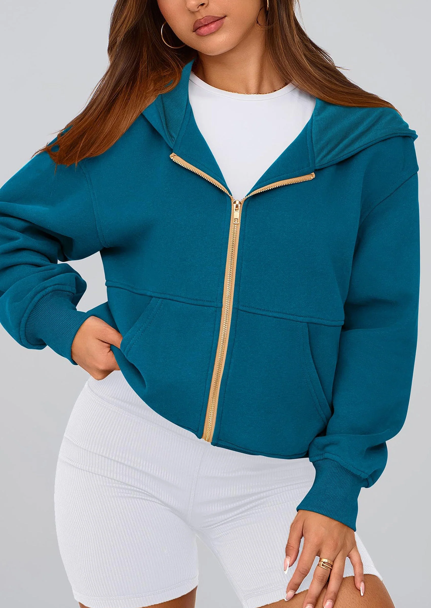 PRETTYGARDEN Hoodies For Women Sweatshirt Zip Up Hoodie Fall Fashion Trendy Long Sleeve Jackets Winter Clothing Outfits - Image 41