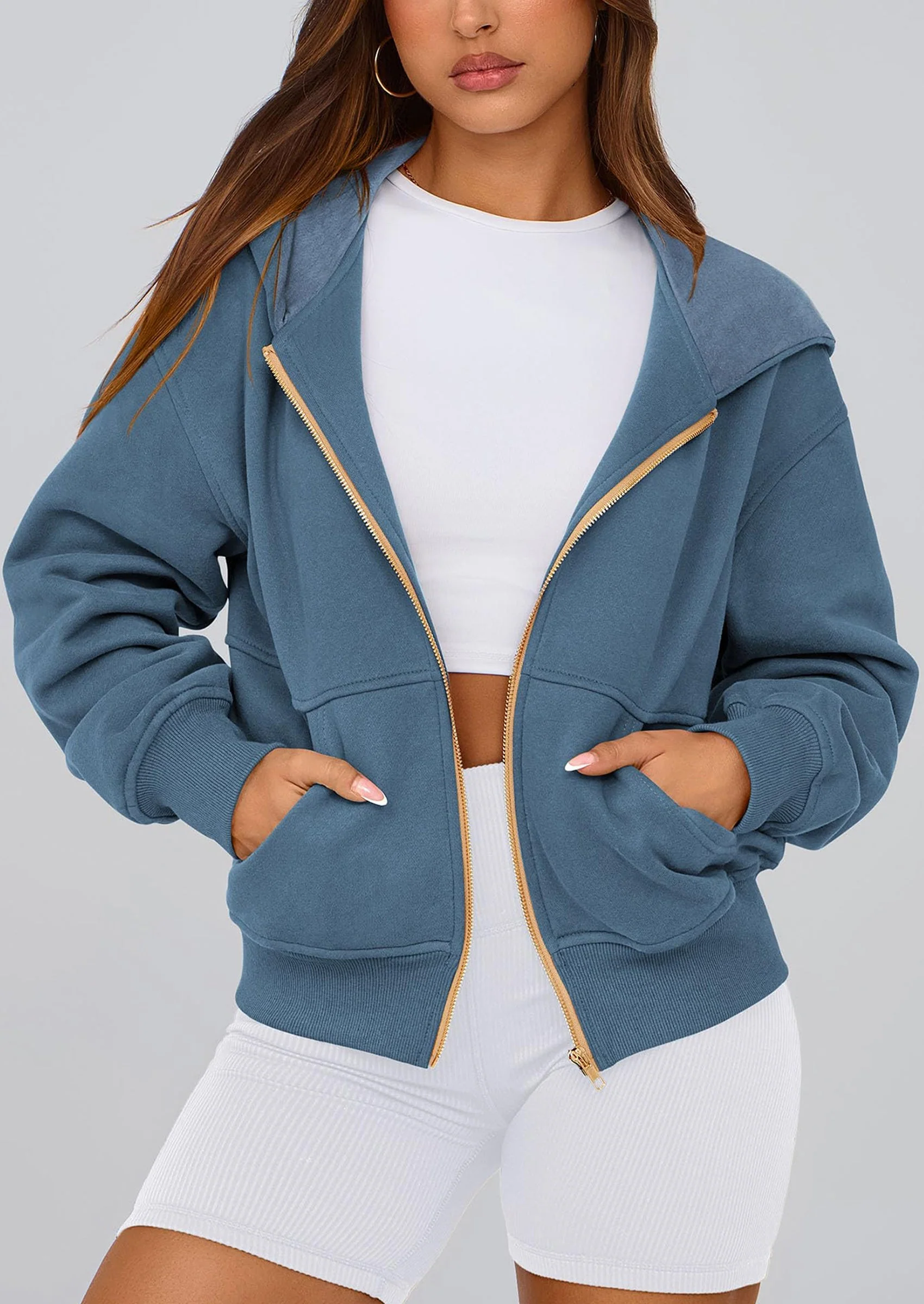 PRETTYGARDEN Hoodies For Women Sweatshirt Zip Up Hoodie Fall Fashion Trendy Long Sleeve Jackets Winter Clothing Outfits - Image 48
