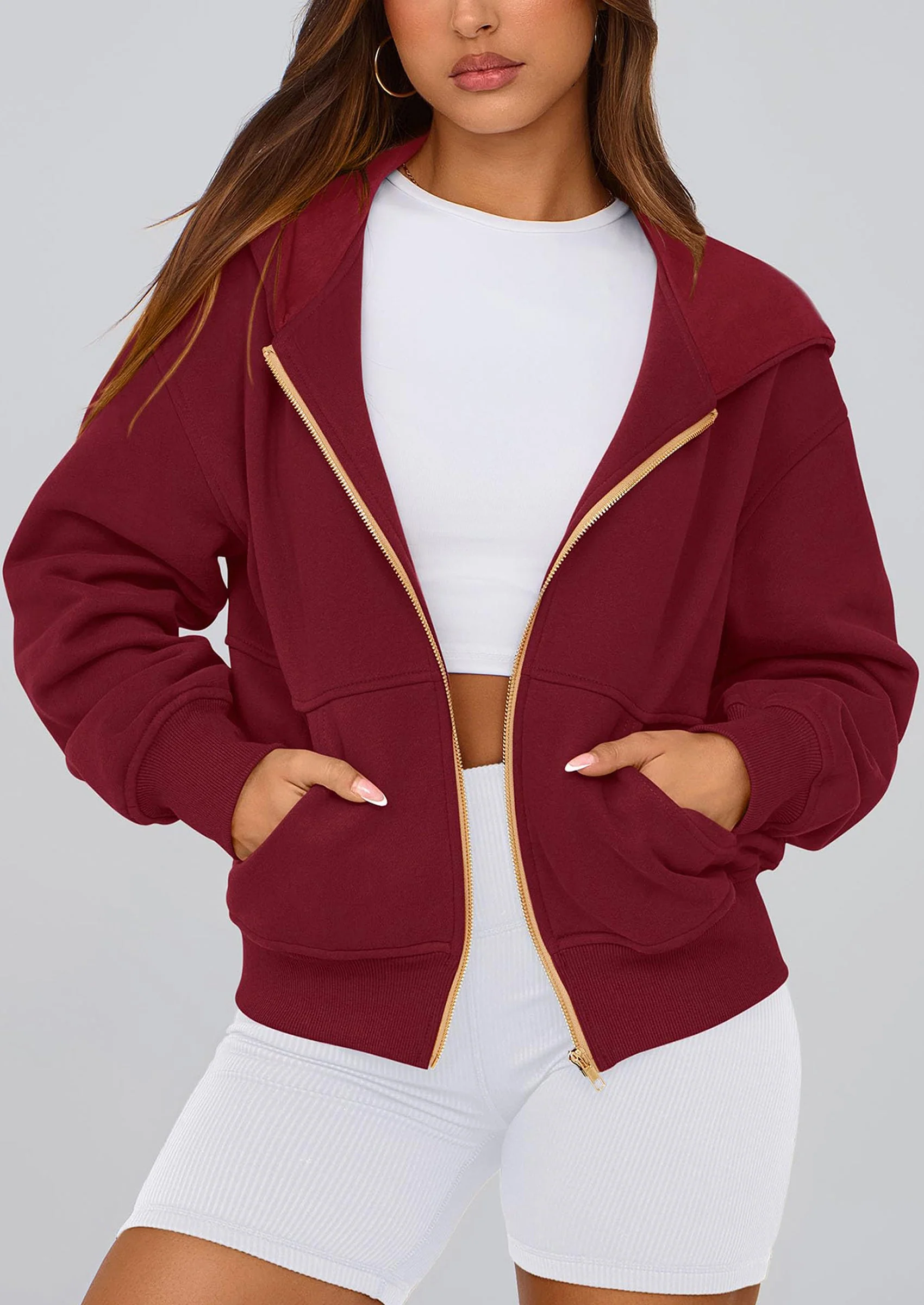 PRETTYGARDEN Hoodies For Women Sweatshirt Zip Up Hoodie Fall Fashion Trendy Long Sleeve Jackets Winter Clothing Outfits - Image 61