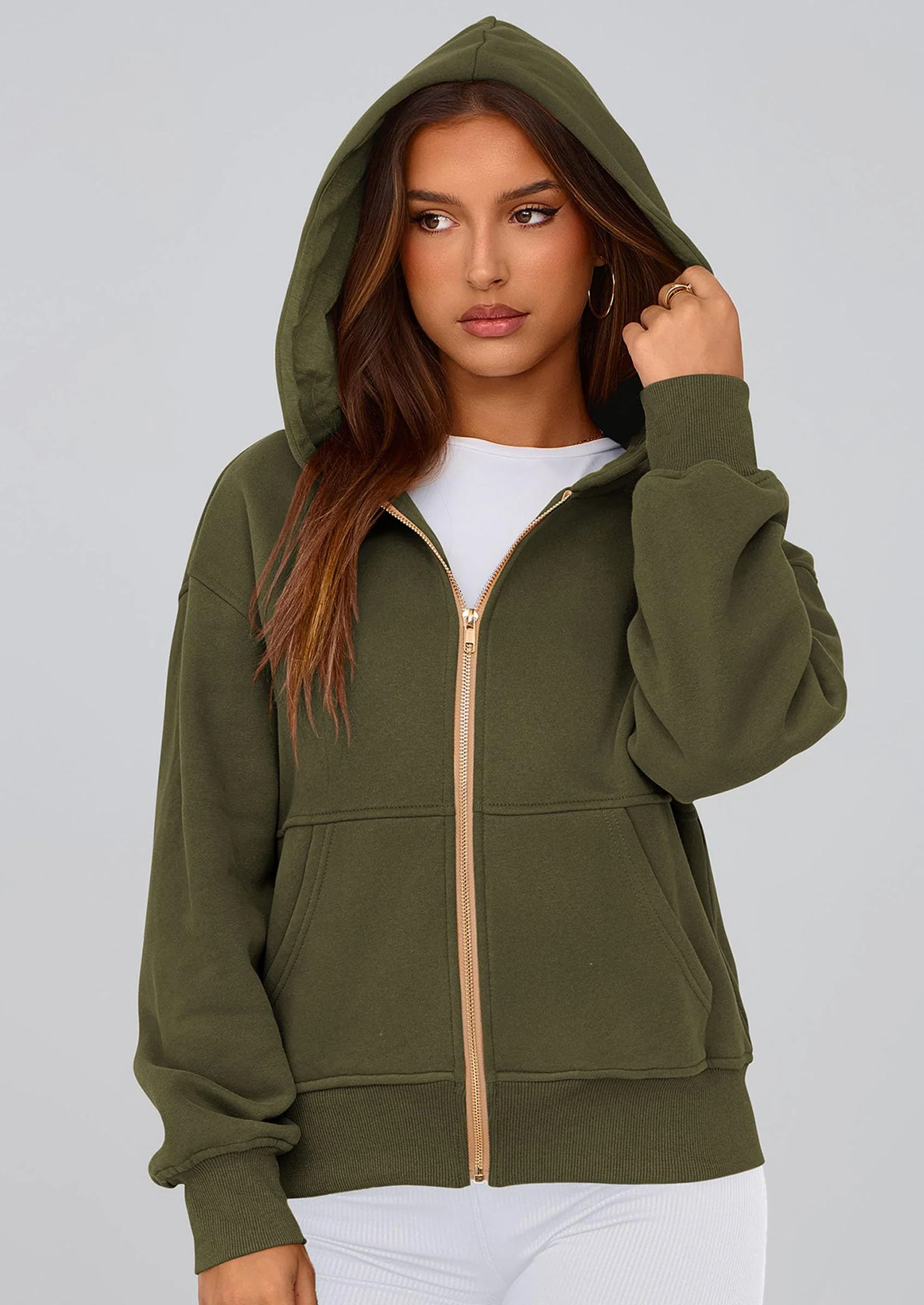 PRETTYGARDEN Hoodies For Women Sweatshirt Zip Up Hoodie Fall Fashion Trendy Long Sleeve Jackets Winter Clothing Outfits - Image 68