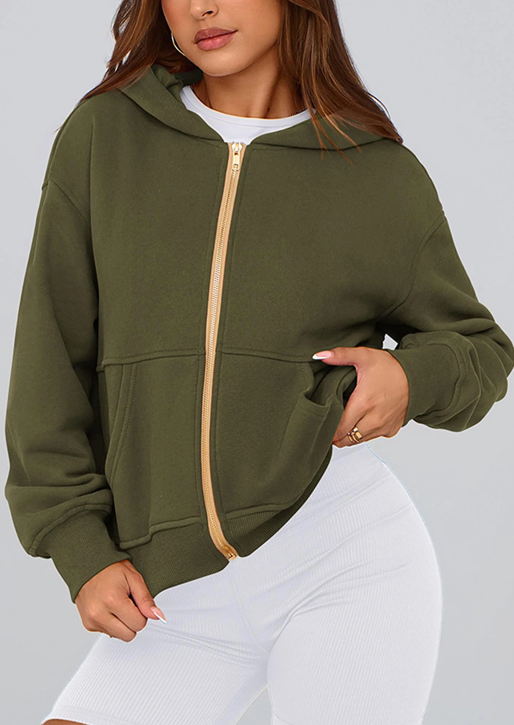 PRETTYGARDEN Hoodies For Women Sweatshirt Zip Up Hoodie Fall Fashion Trendy Long Sleeve Jackets Winter Clothing Outfits - Image 69