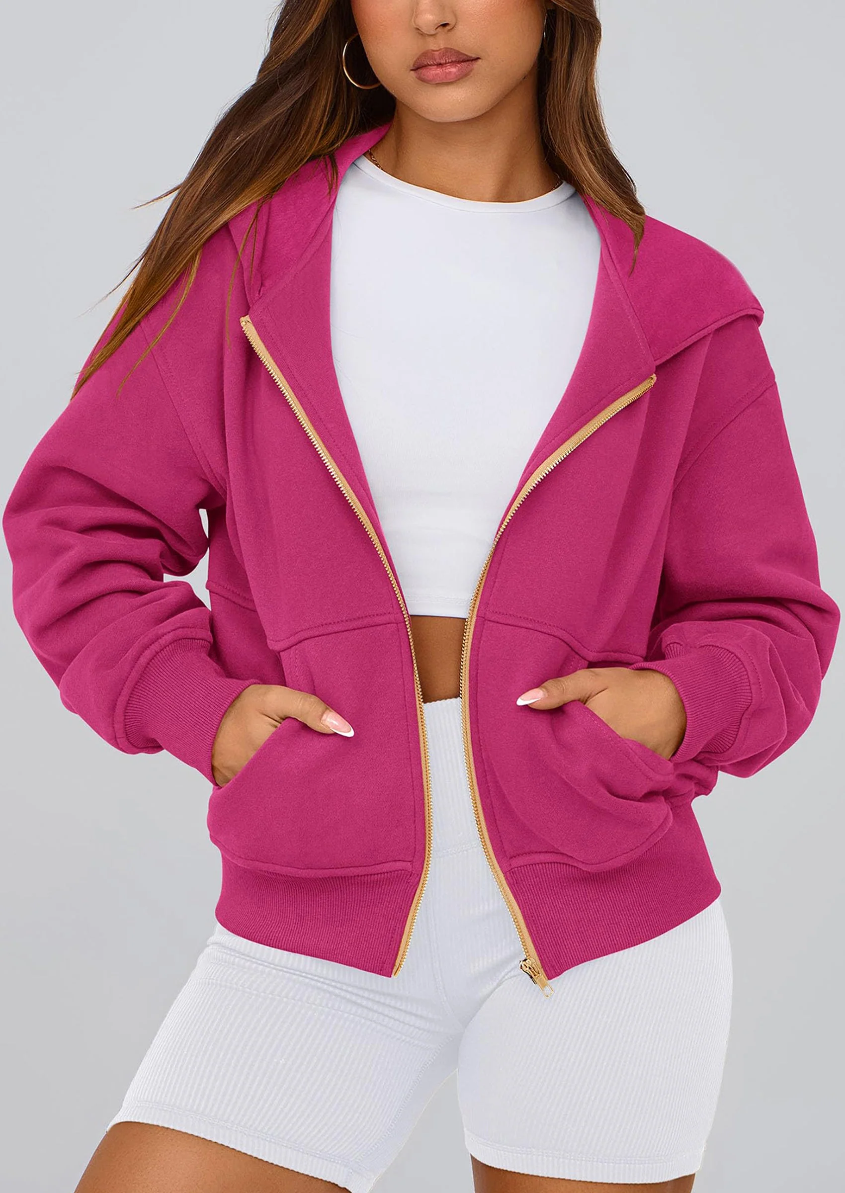 PRETTYGARDEN Hoodies For Women Sweatshirt Zip Up Hoodie Fall Fashion Trendy Long Sleeve Jackets Winter Clothing Outfits - Image 80