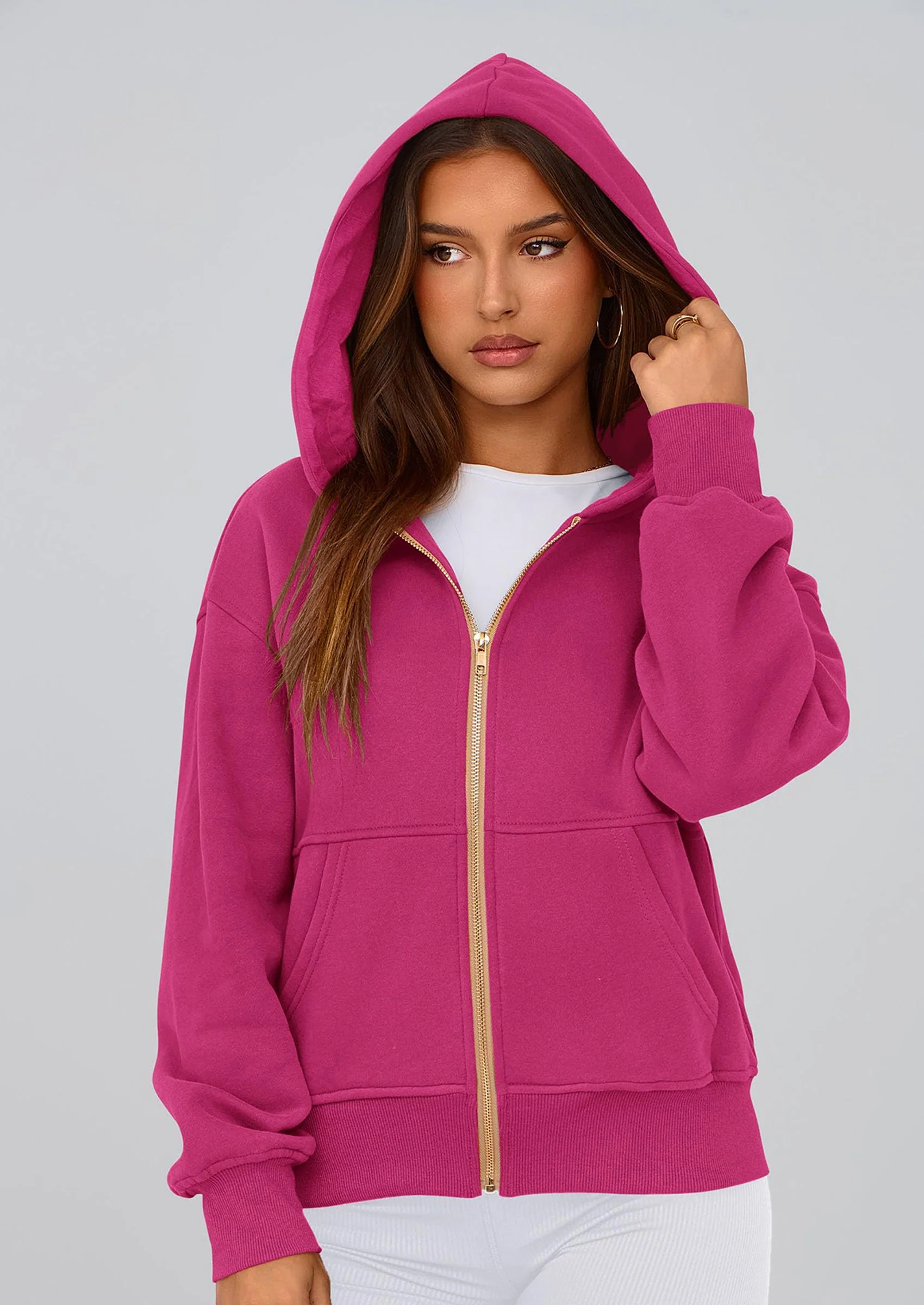 PRETTYGARDEN Hoodies For Women Sweatshirt Zip Up Hoodie Fall Fashion Trendy Long Sleeve Jackets Winter Clothing Outfits - Image 81