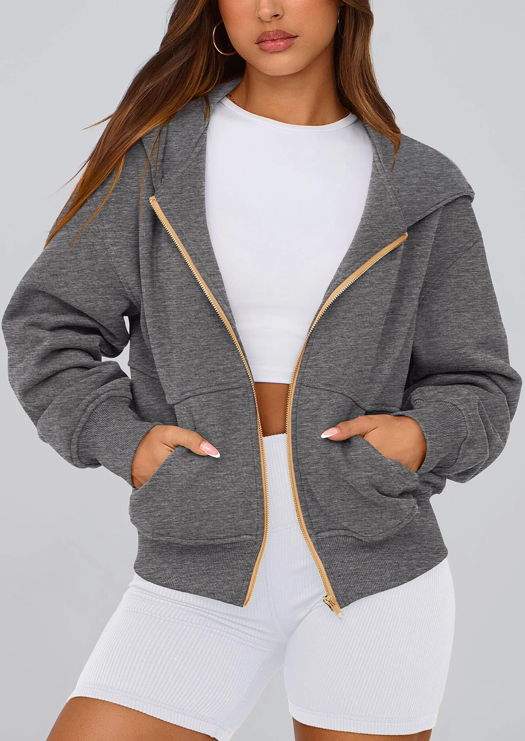 PRETTYGARDEN Hoodies For Women Sweatshirt Zip Up Hoodie Fall Fashion Trendy Long Sleeve Jackets Winter Clothing Outfits - Image 86