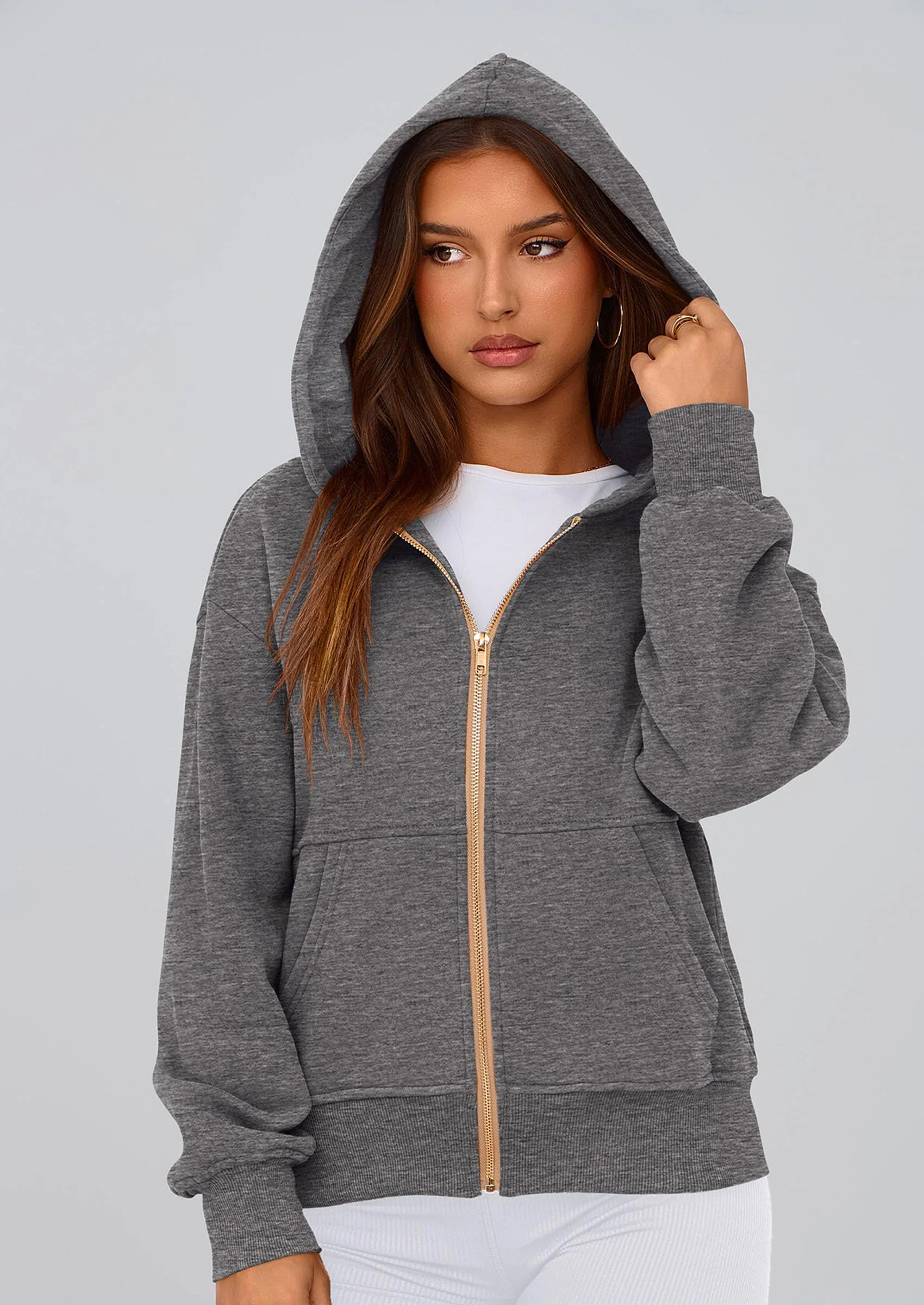 PRETTYGARDEN Hoodies For Women Sweatshirt Zip Up Hoodie Fall Fashion Trendy Long Sleeve Jackets Winter Clothing Outfits - Image 87