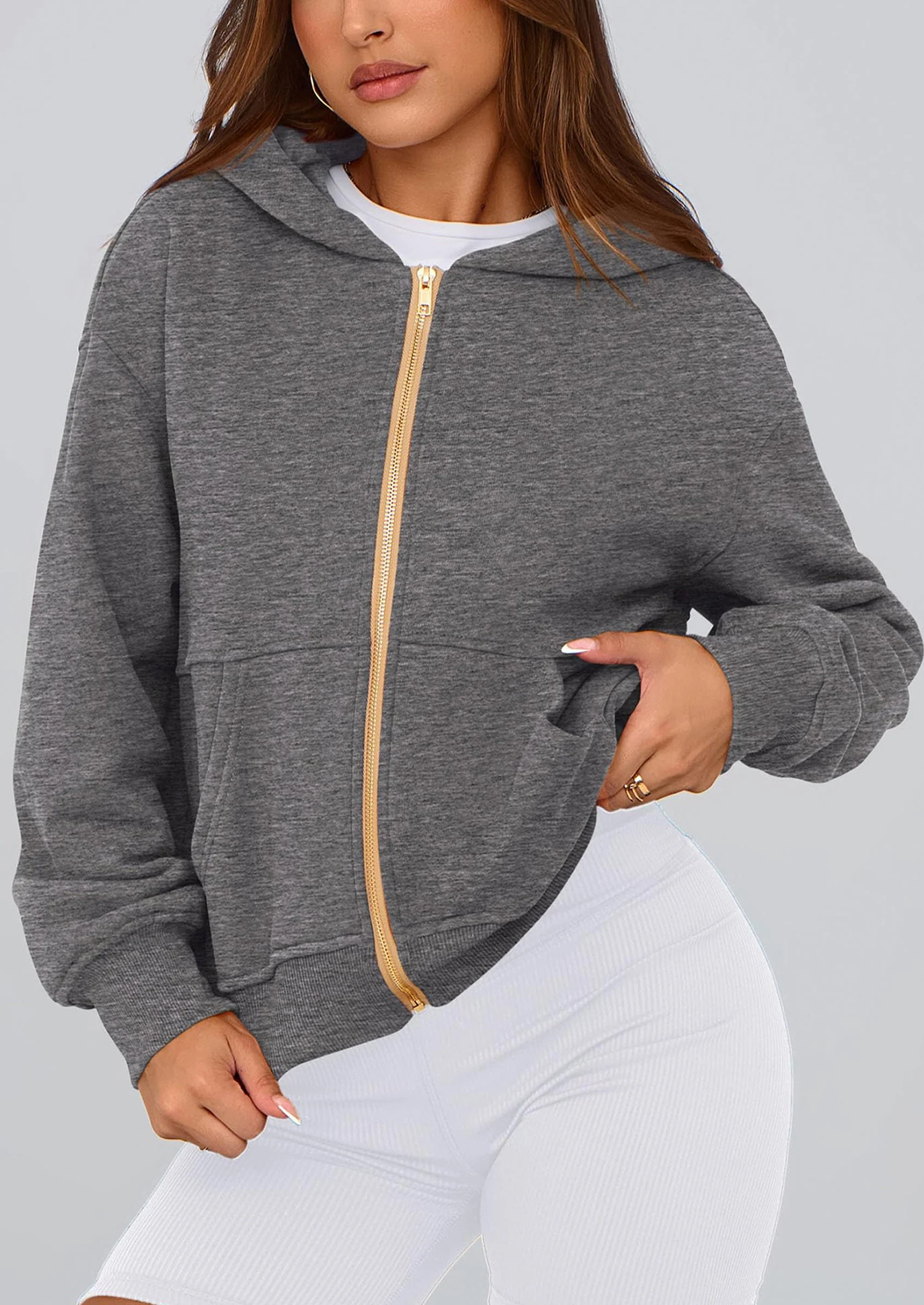 PRETTYGARDEN Hoodies For Women Sweatshirt Zip Up Hoodie Fall Fashion Trendy Long Sleeve Jackets Winter Clothing Outfits - Image 88