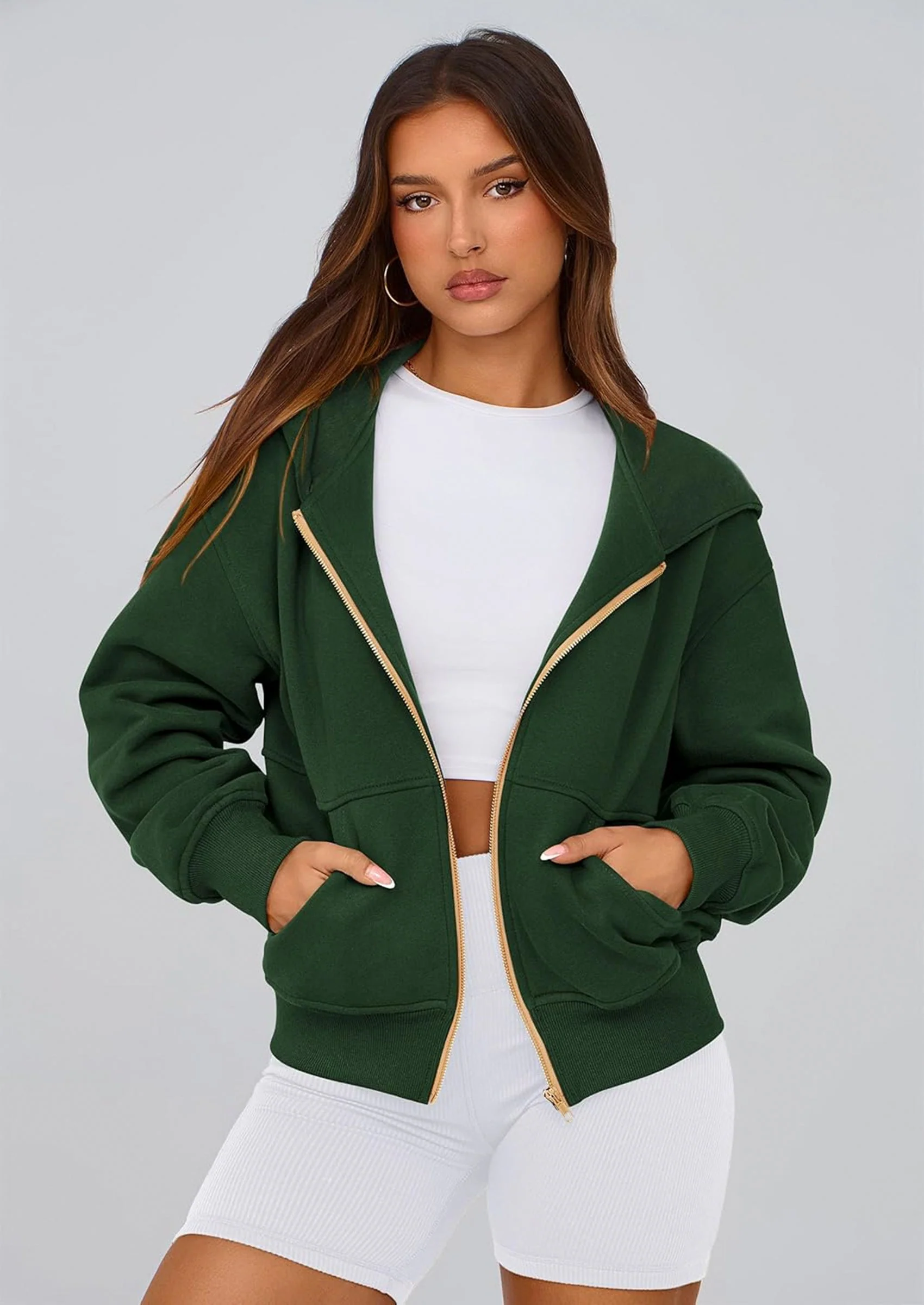 PRETTYGARDEN Hoodies For Women Sweatshirt Zip Up Hoodie Fall Fashion Trendy Long Sleeve Jackets Winter Clothing Outfits - Image 98